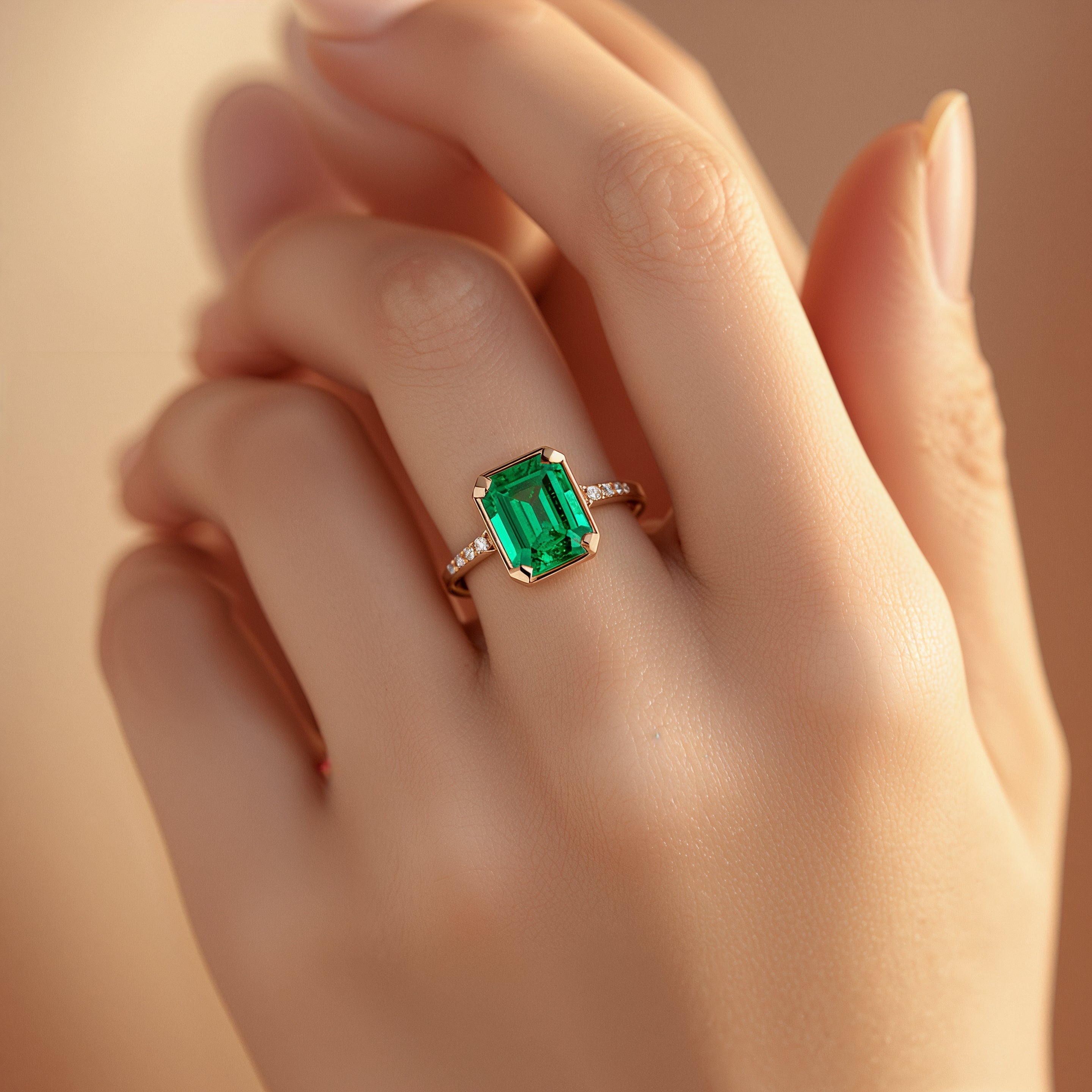Contemporary and Vintage Emerald Engagement rings