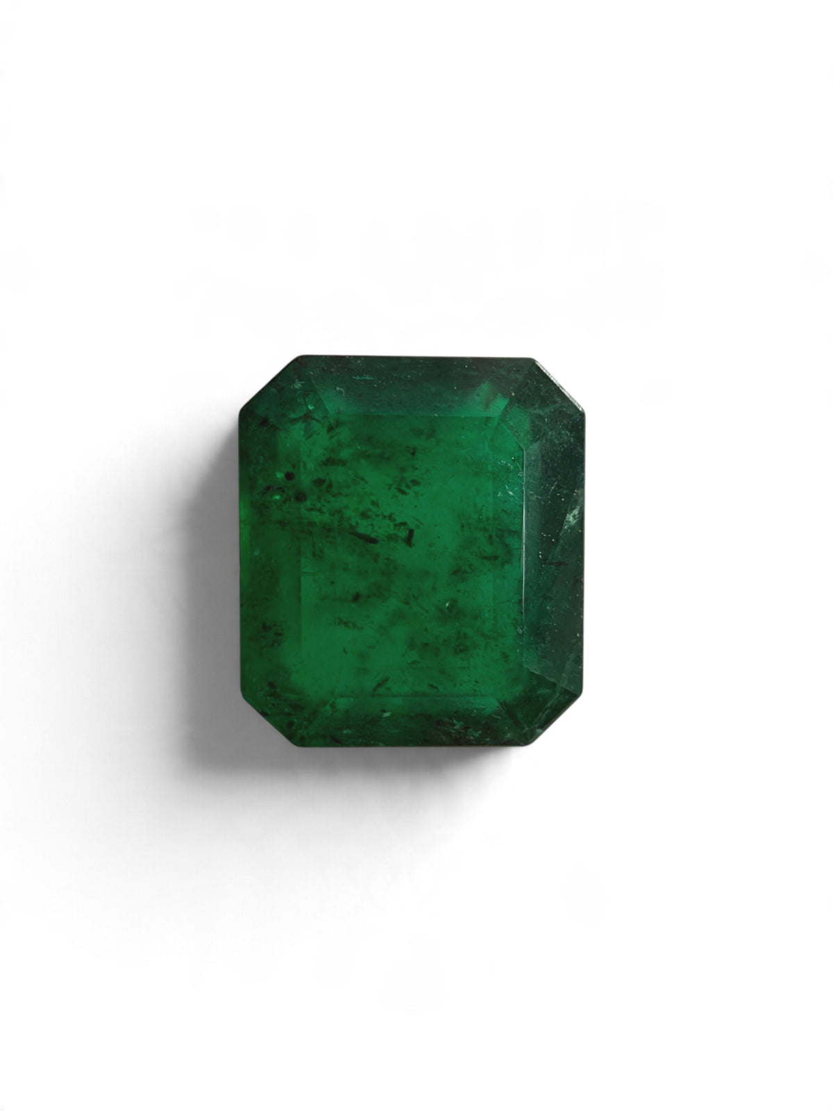 1.35 carat 7×6.1 mm Deep Dark Forest Green High-Grade Asscher Earth-Mined Loose Emerald