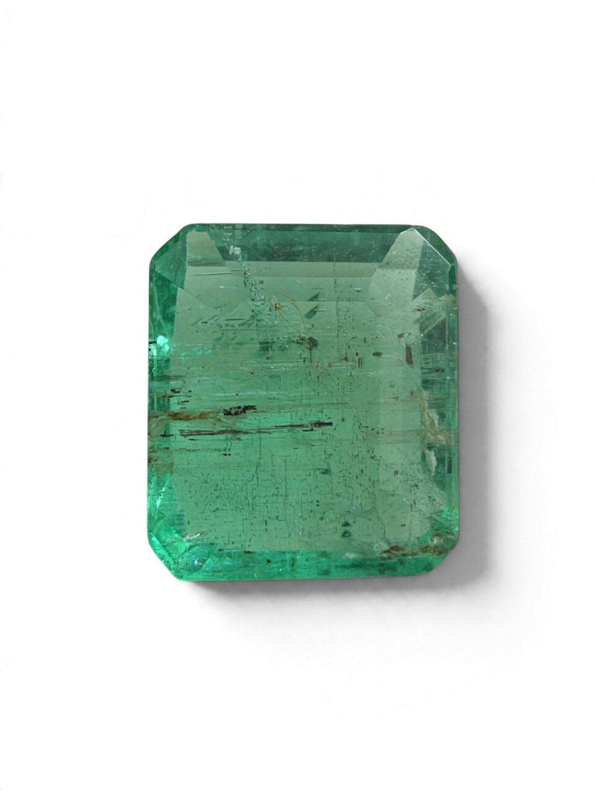 1.70 Carat 7.3×6.5 Blue-Green Genuine Natural Loose Emerald-Asscher Cut