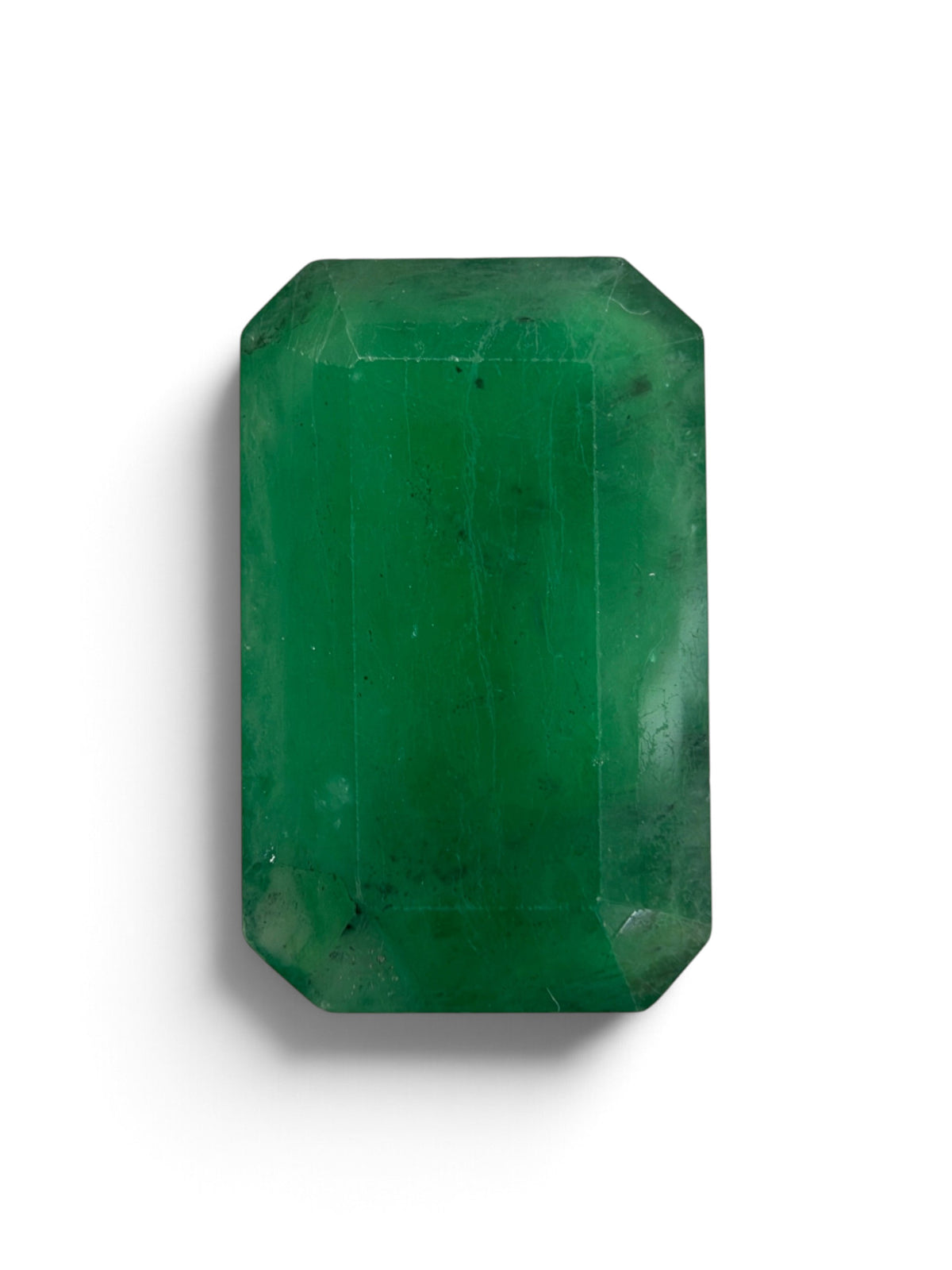 3.27 carat 12.8×8 Elongated Mossy Dark Green Natural Loose Brazilian Emerald- Emerald Cut