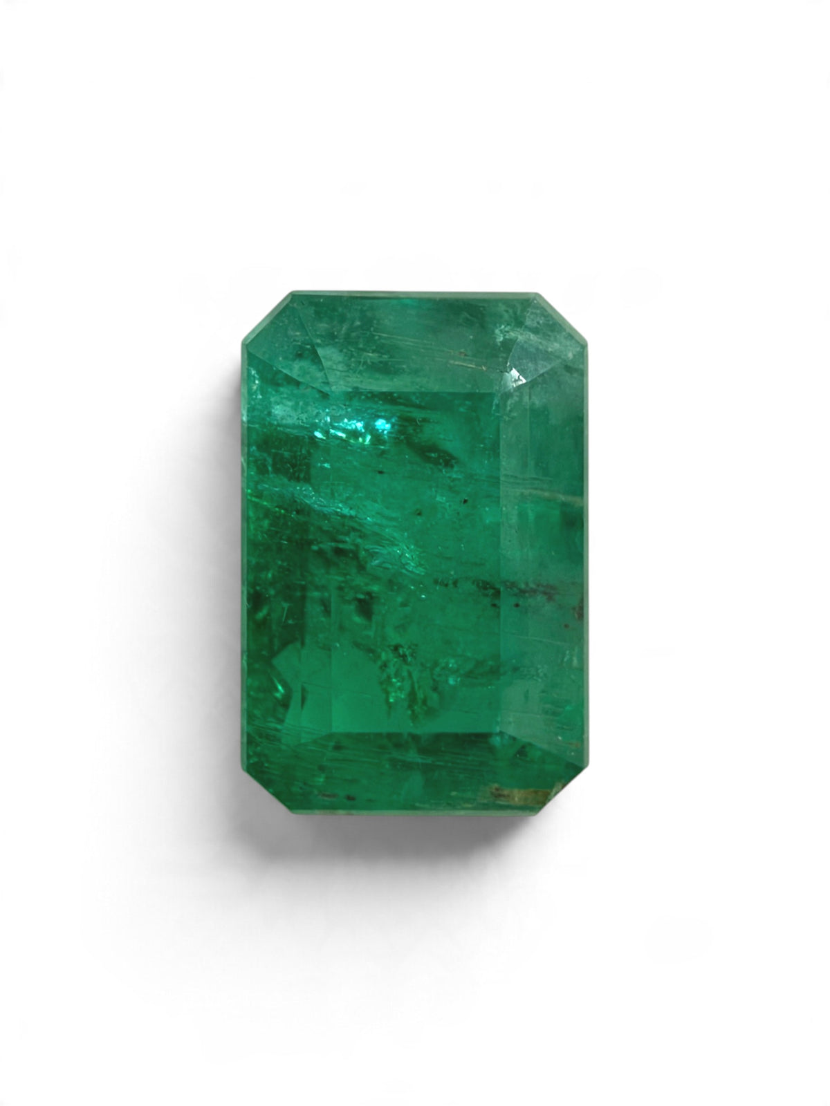 3.40 Carat 9.8×6.5 Rectangle Vivid Deep Sea-Green Natural Loose Emerald- Emerald Cut