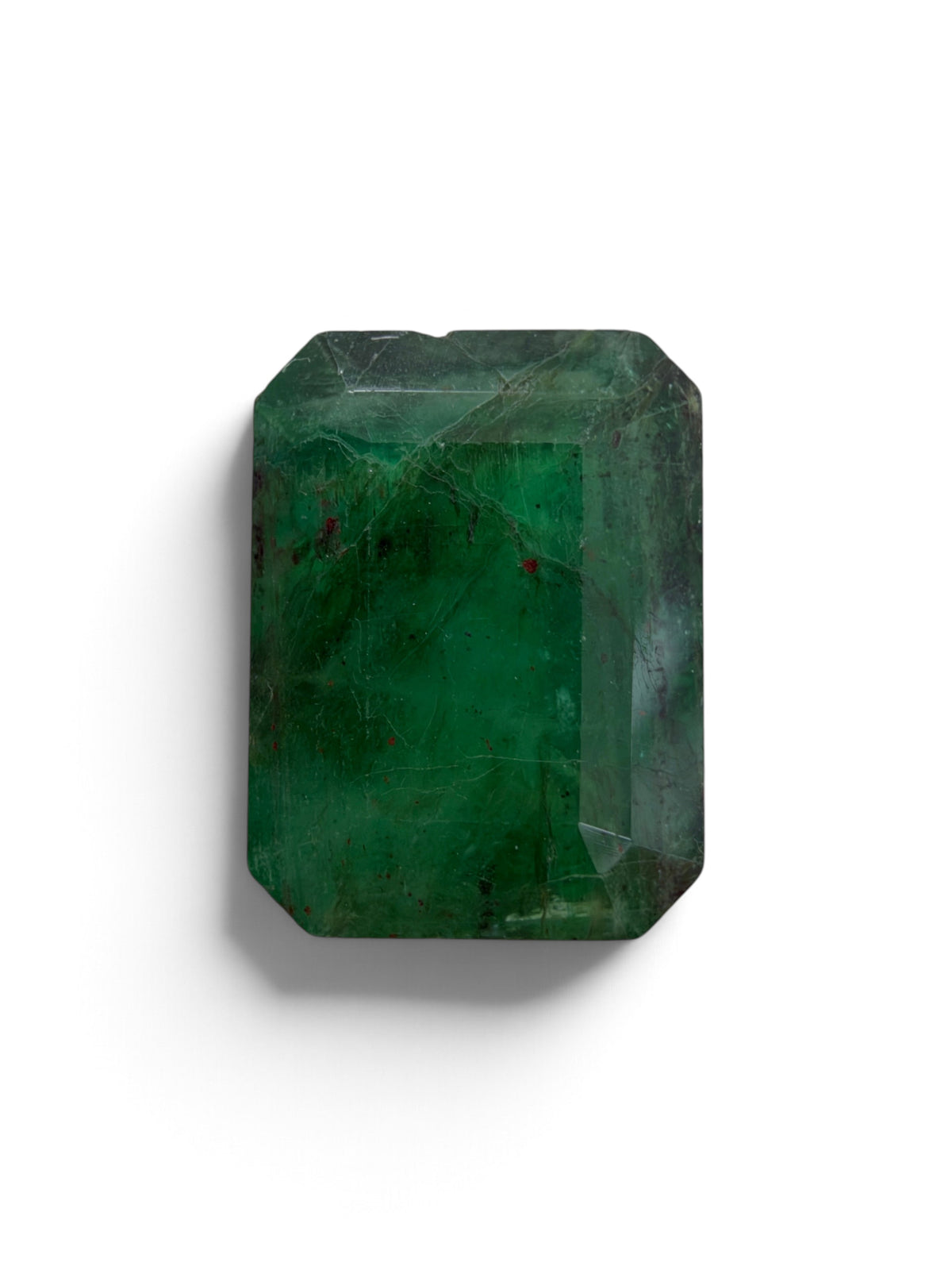 3.44 carat 10.7×10 mm Dark Green Loose Earth-Mined Brazilian Emerald- Emerald Cut