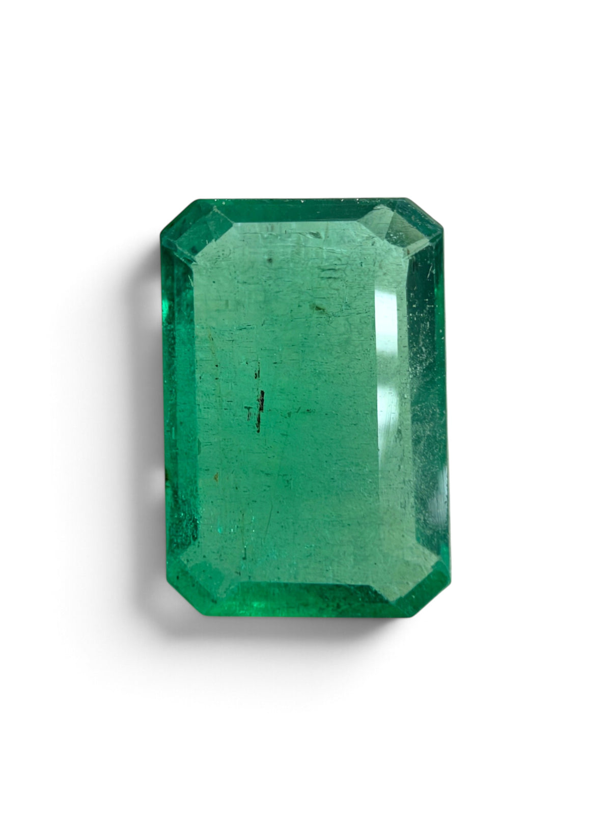 3.44 carat 11.4×7.8 Transparent Medium Bluish Green Natural Zambian Emerald- Emerald Cut