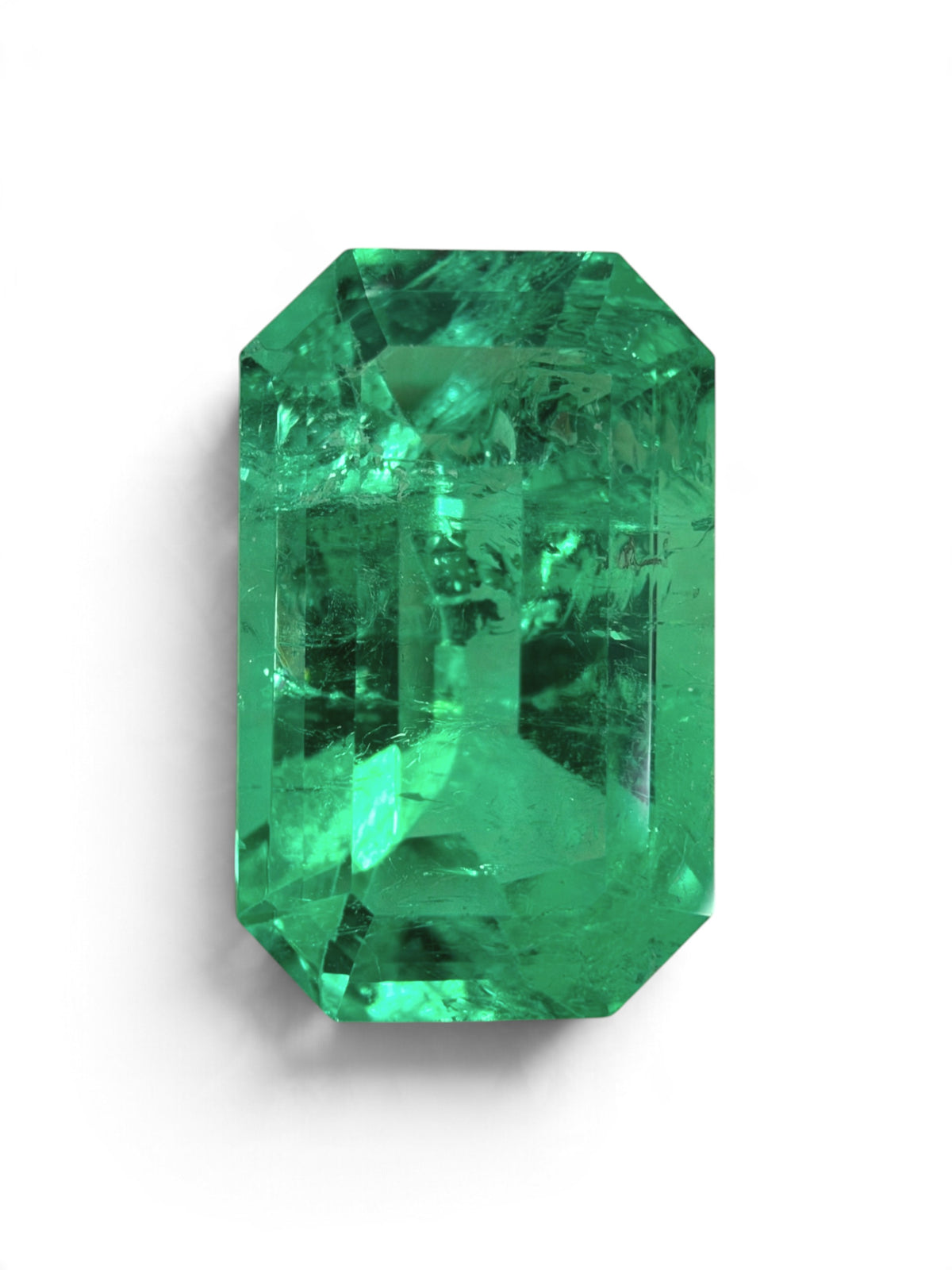 3.71 Carat 12x8 Gemmy Elongated Green Natural Loose Colombian Emerald- Emerald Cut