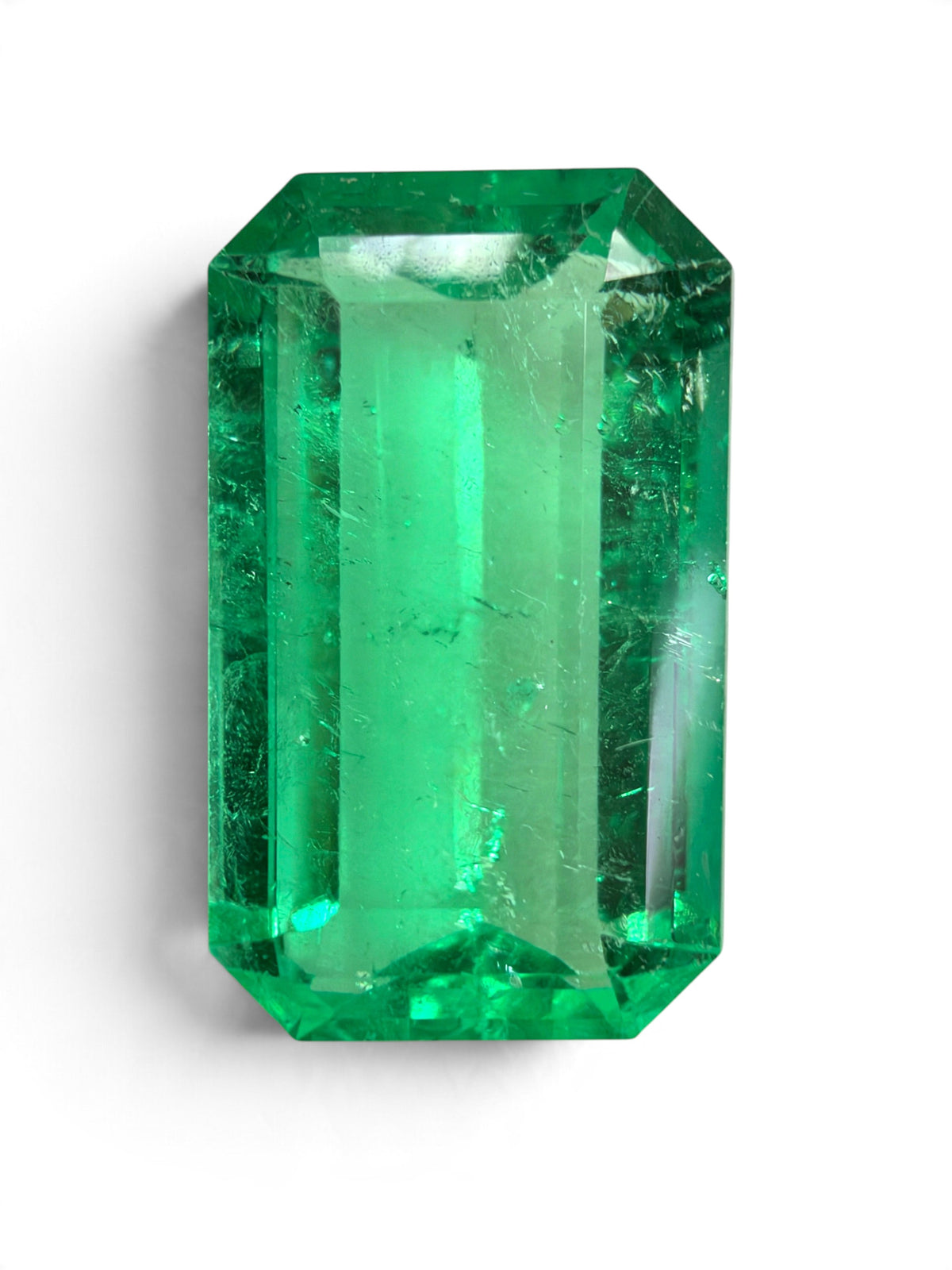 6.03 Carat 15x9 Hall Of Mirrors Yellowish Green Natural Loose Colombian Emerald-Elongated Emerald Cut