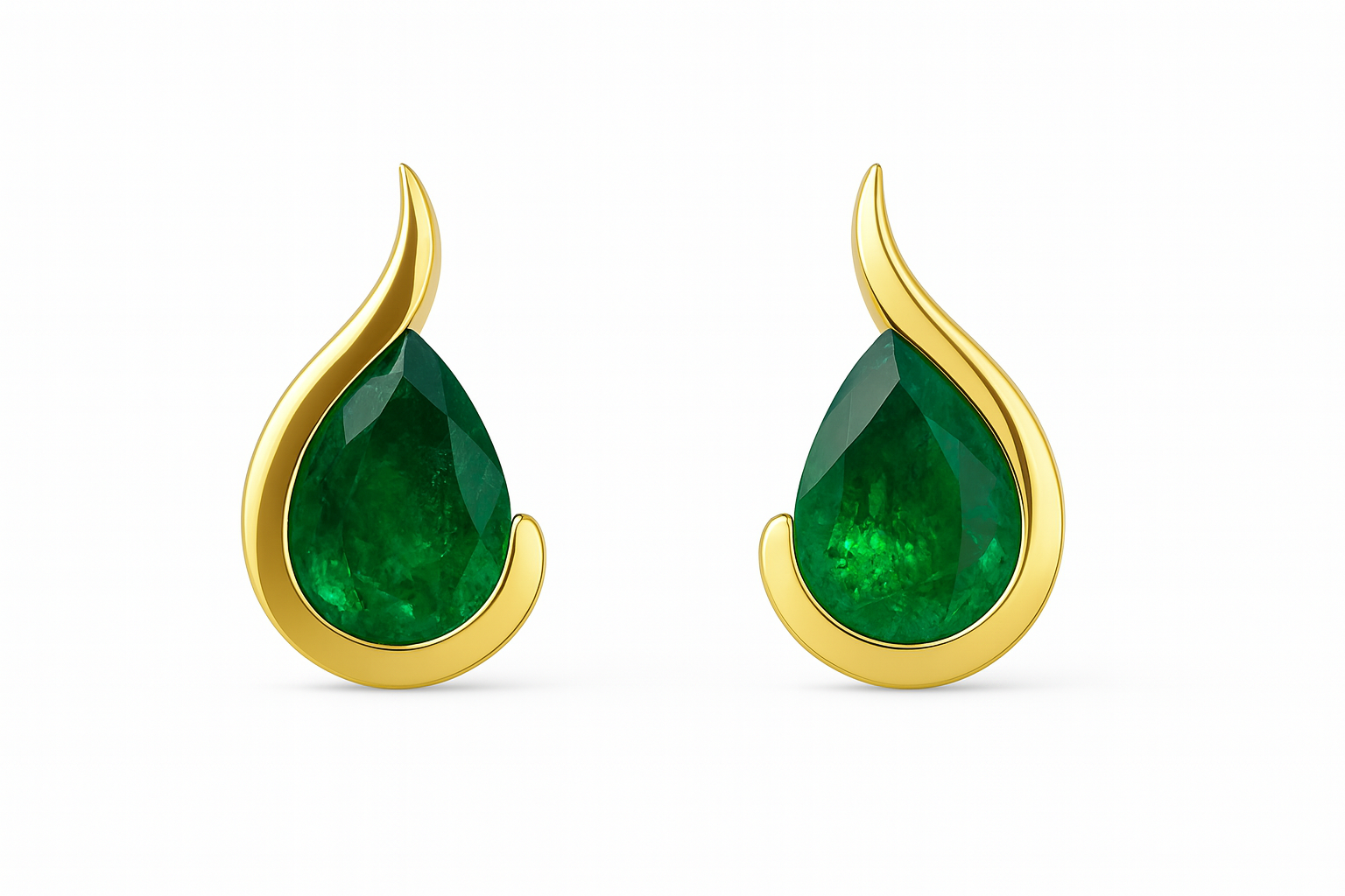 1.10tcw Genie In a Bottle AAA+ Emerald Teardrop Studs 18K