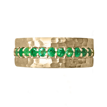 1.50tcw Custom Colombian Emerald Wedding 8 MM Band 14K