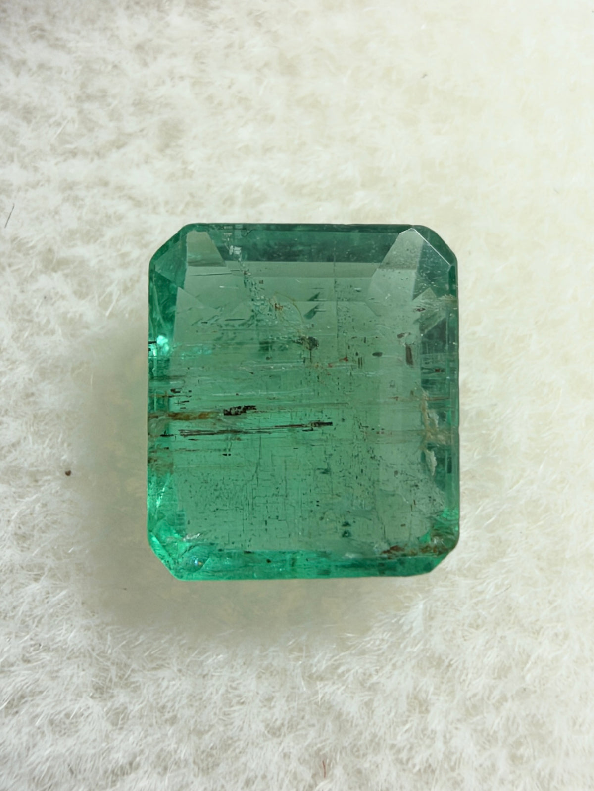 1.70 Carat 7.3×6.5 Blue-Green Genuine Natural Loose Emerald-Asscher Cut