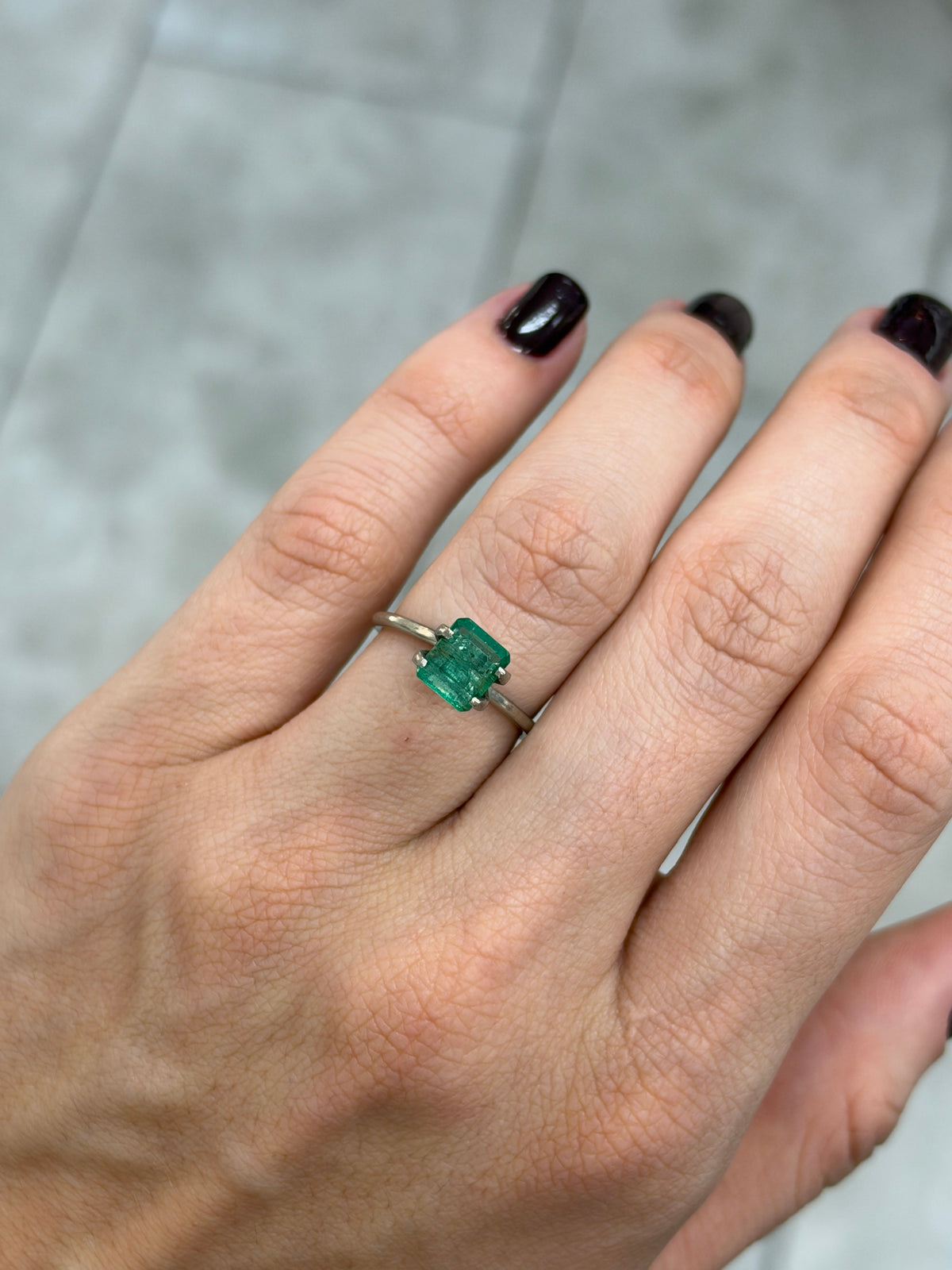 1.70 Carat 7.3×6.5 Blue-Green Genuine Natural Loose Emerald-Asscher Cut