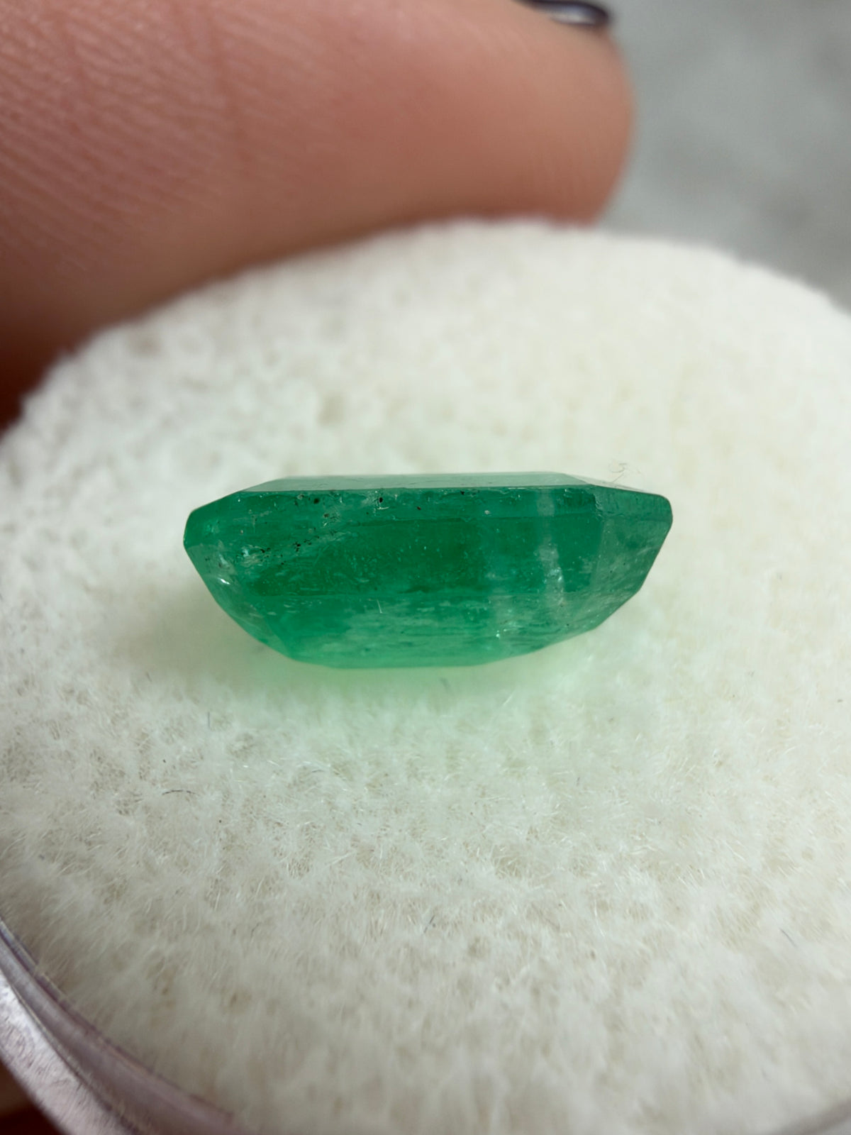 2.52 Carat 10x8 Rare Emerald With Concentric Hexagonal Growth Zoning