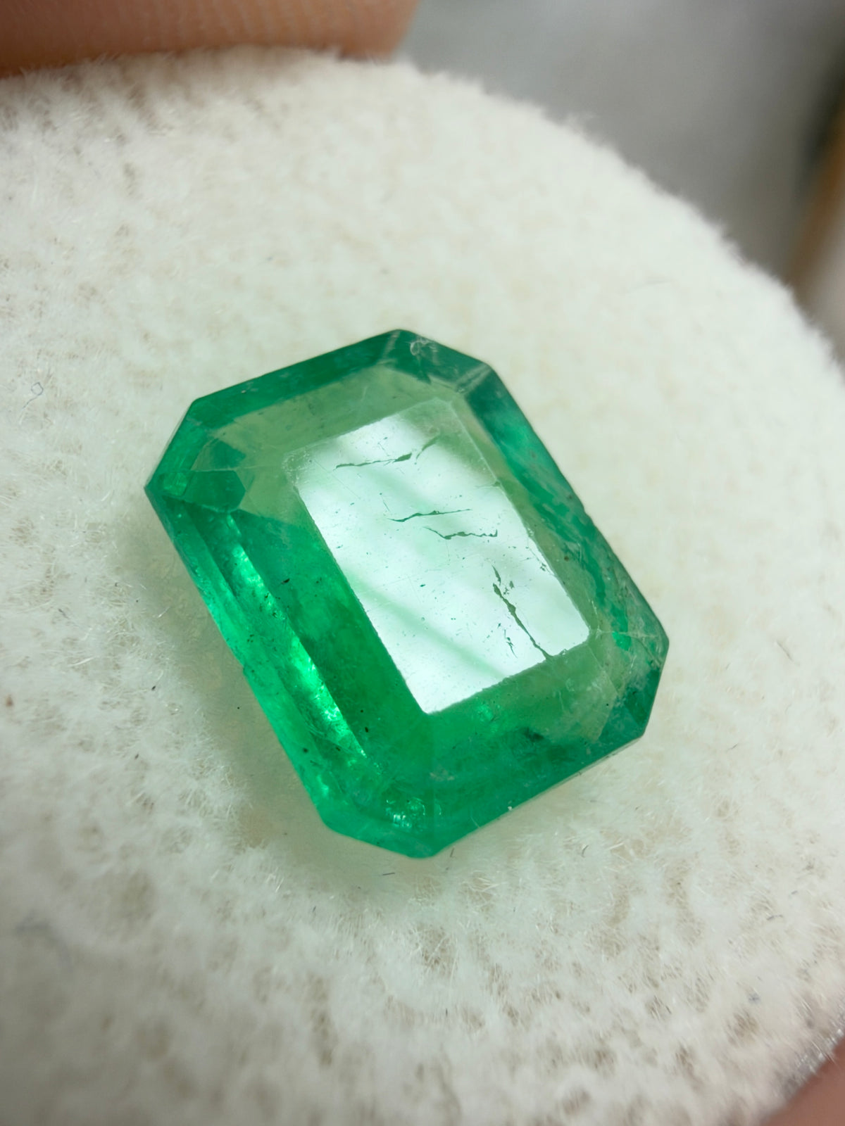 2.52 Carat 10x8 Rare Emerald With Concentric Hexagonal Growth Zoning