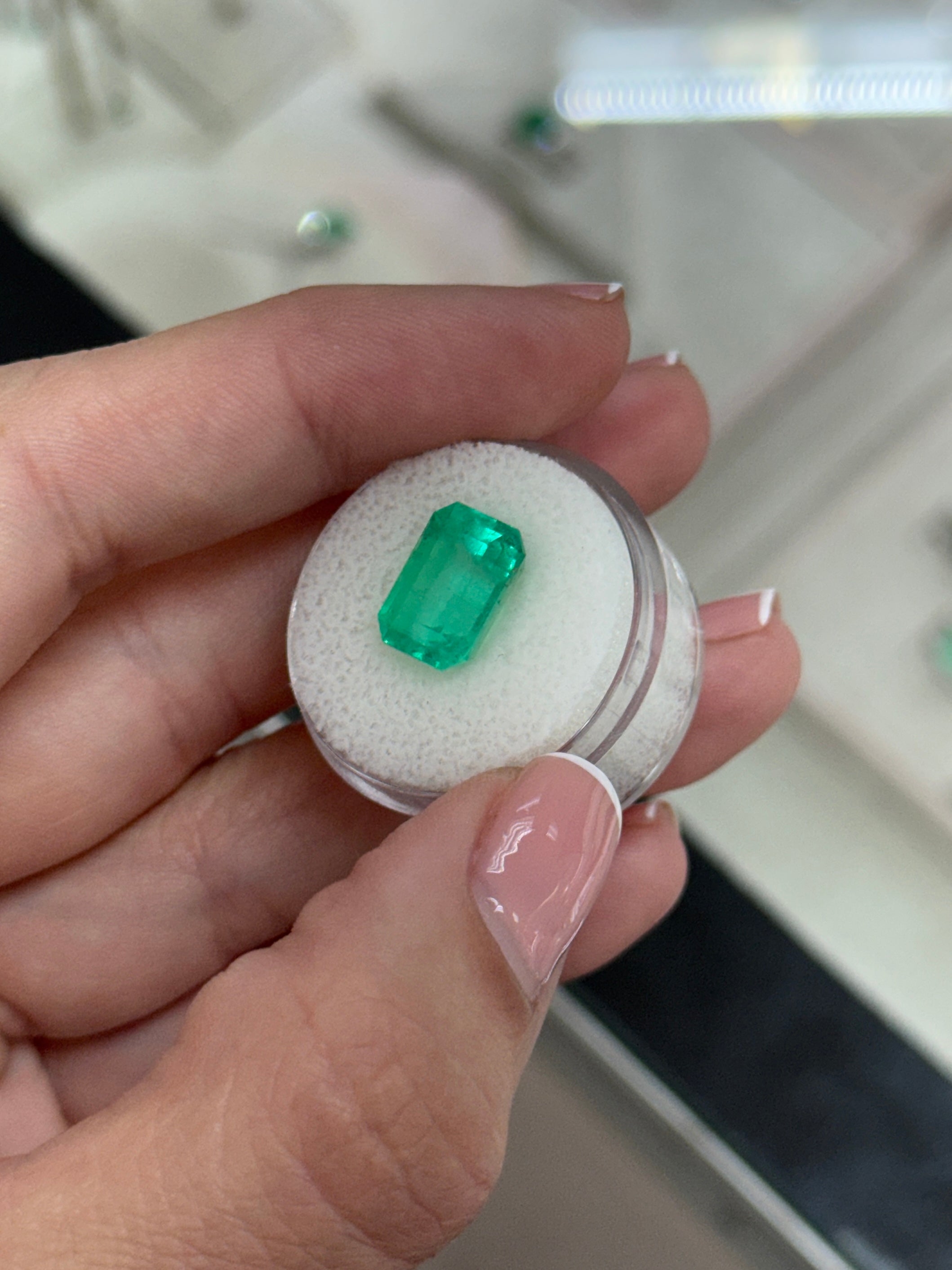 5.46 Carat 11.5x8 Medium Green Natural Colombian Emerald-Emerald Cut Gemstone