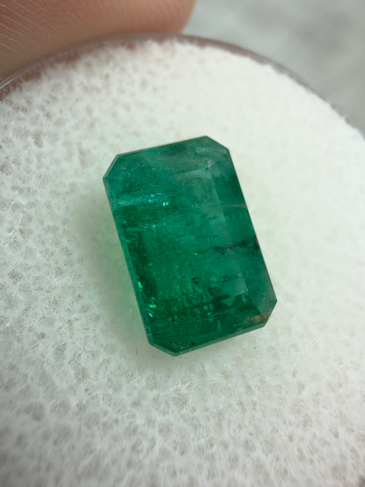 3.40 Carat 9.8×6.5 Rectangle Vivid Deep Sea-Green Natural Loose Emerald- Emerald Cut