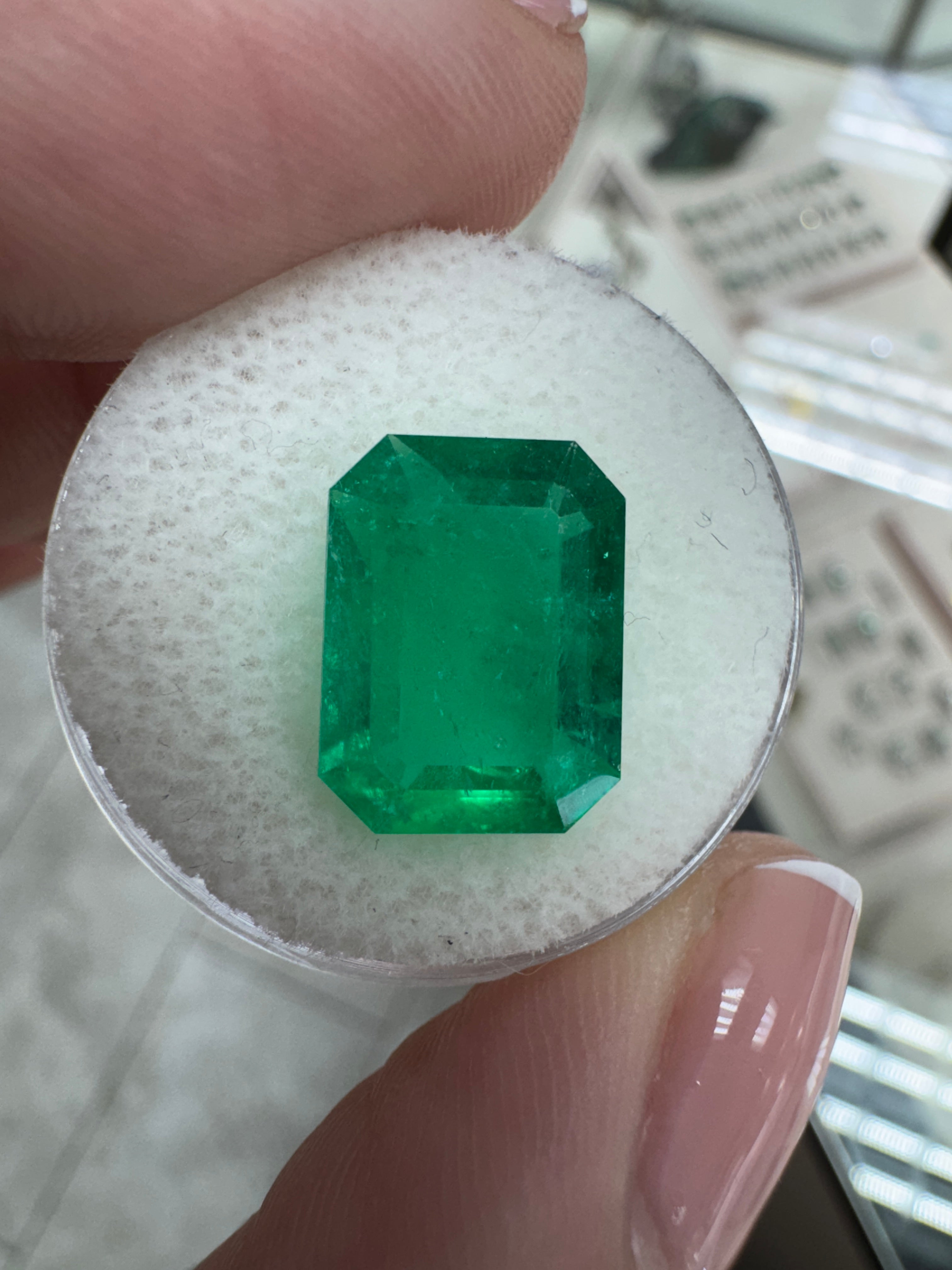 5.48 Carat 13.5x10.5 Colombian Emerald- Emerald Cut Gemstone
