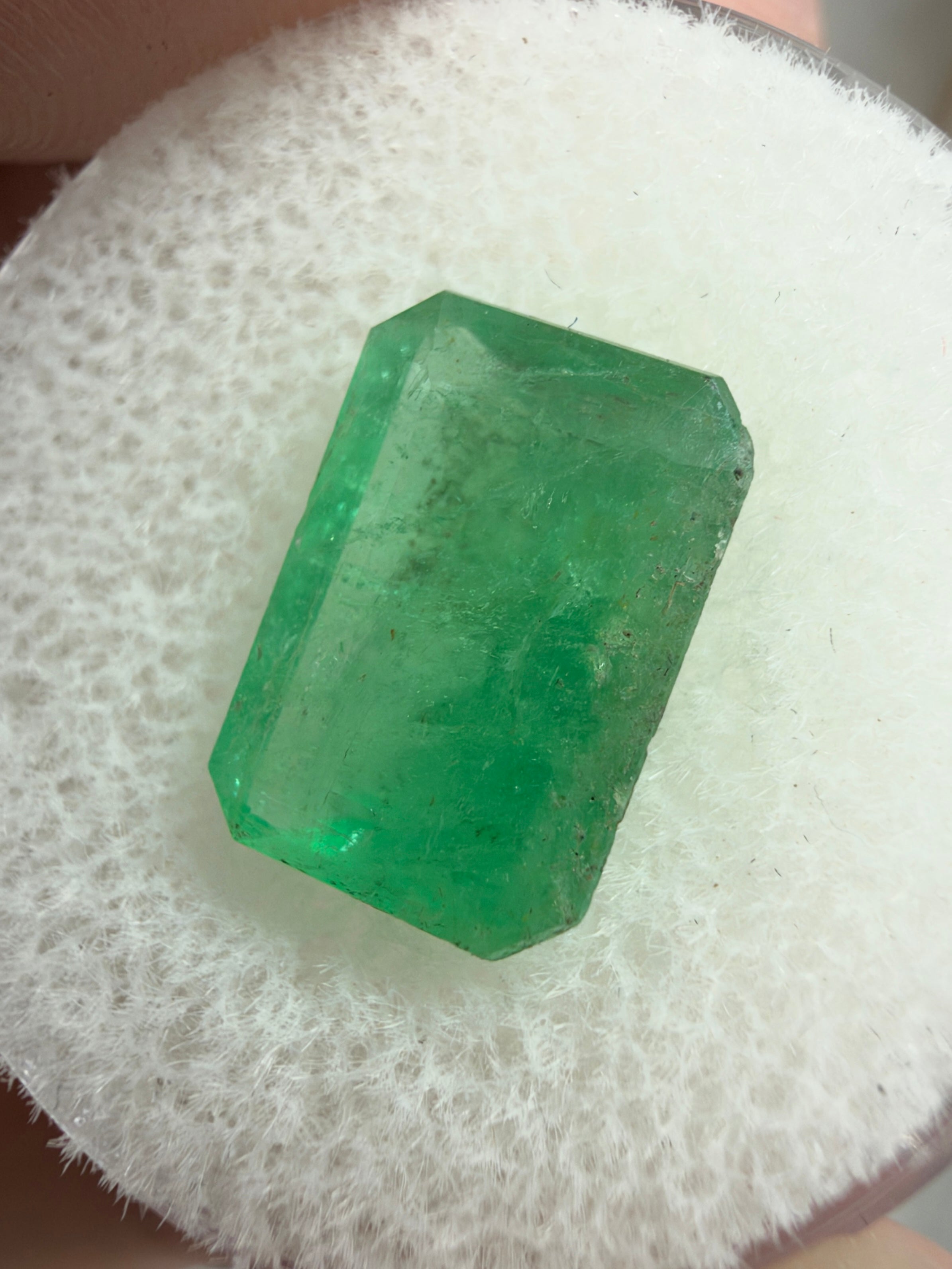 3.54 carat 11.8x8.3 Earthy Green Loose Colombian Emerald Cut