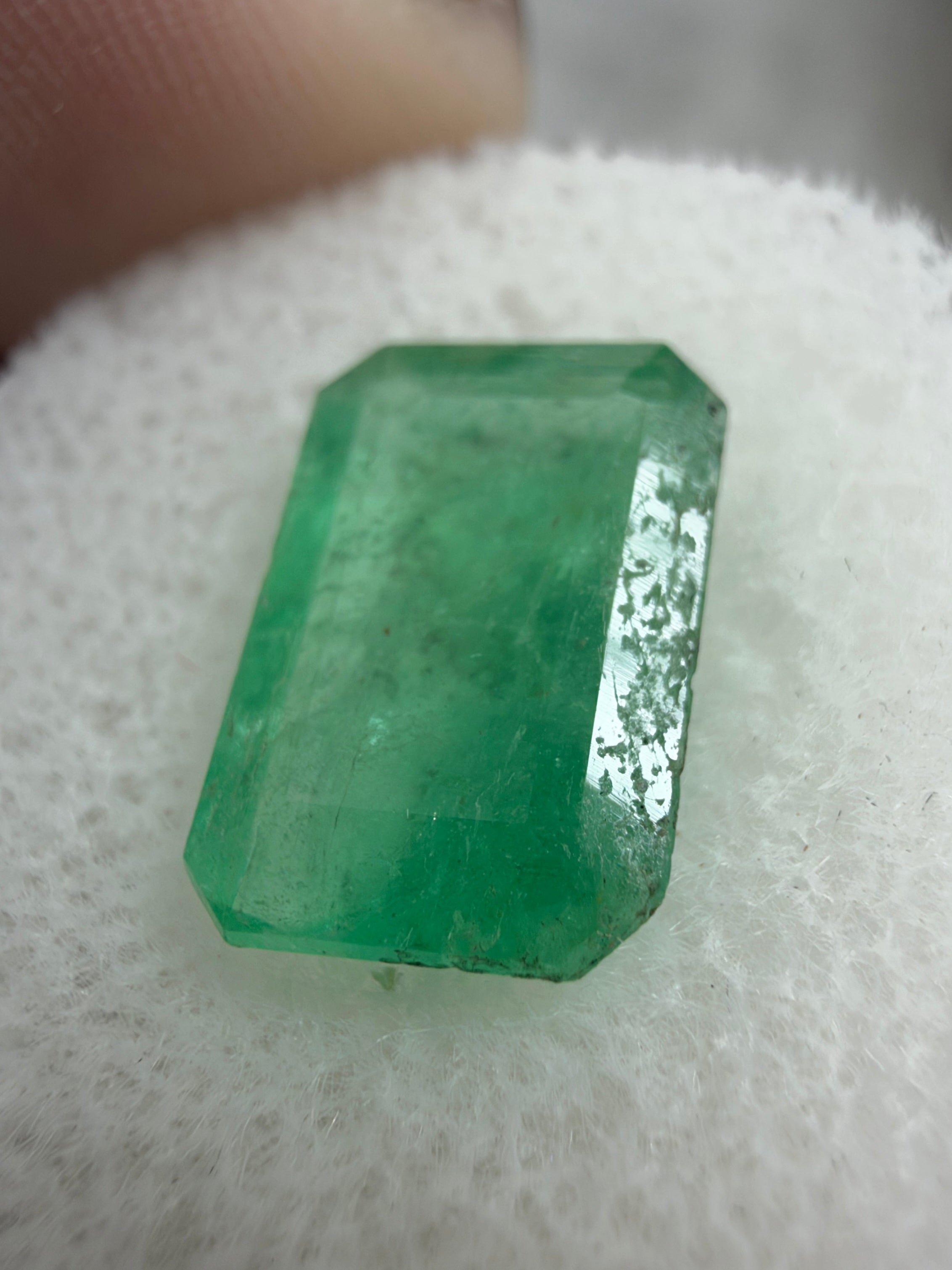 3.54 carat 11.8x8.3 Earthy Green Loose Colombian Emerald Cut