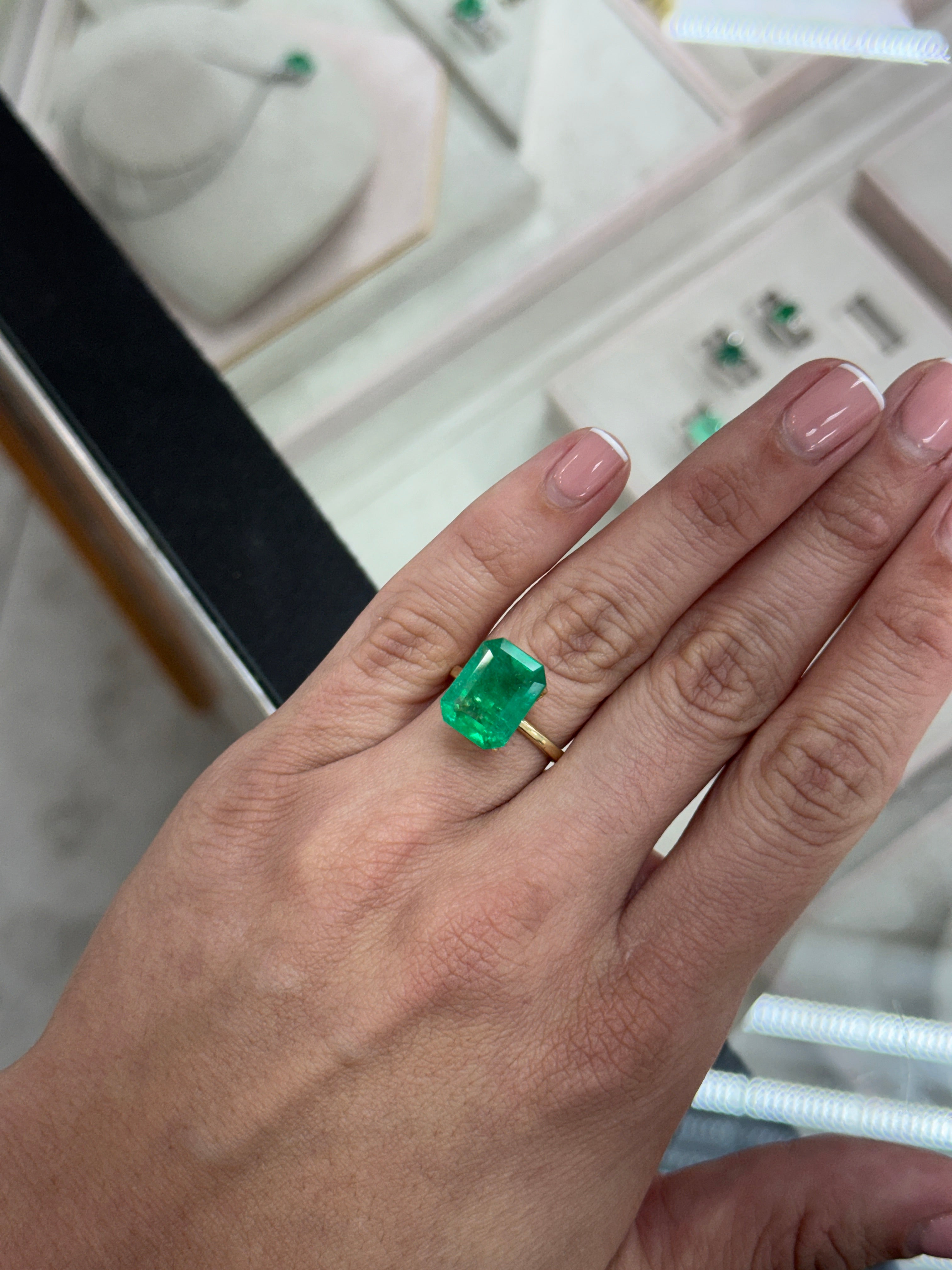5.48 Carat 13.5x10.5 Colombian Emerald- Emerald Cut Gemstone