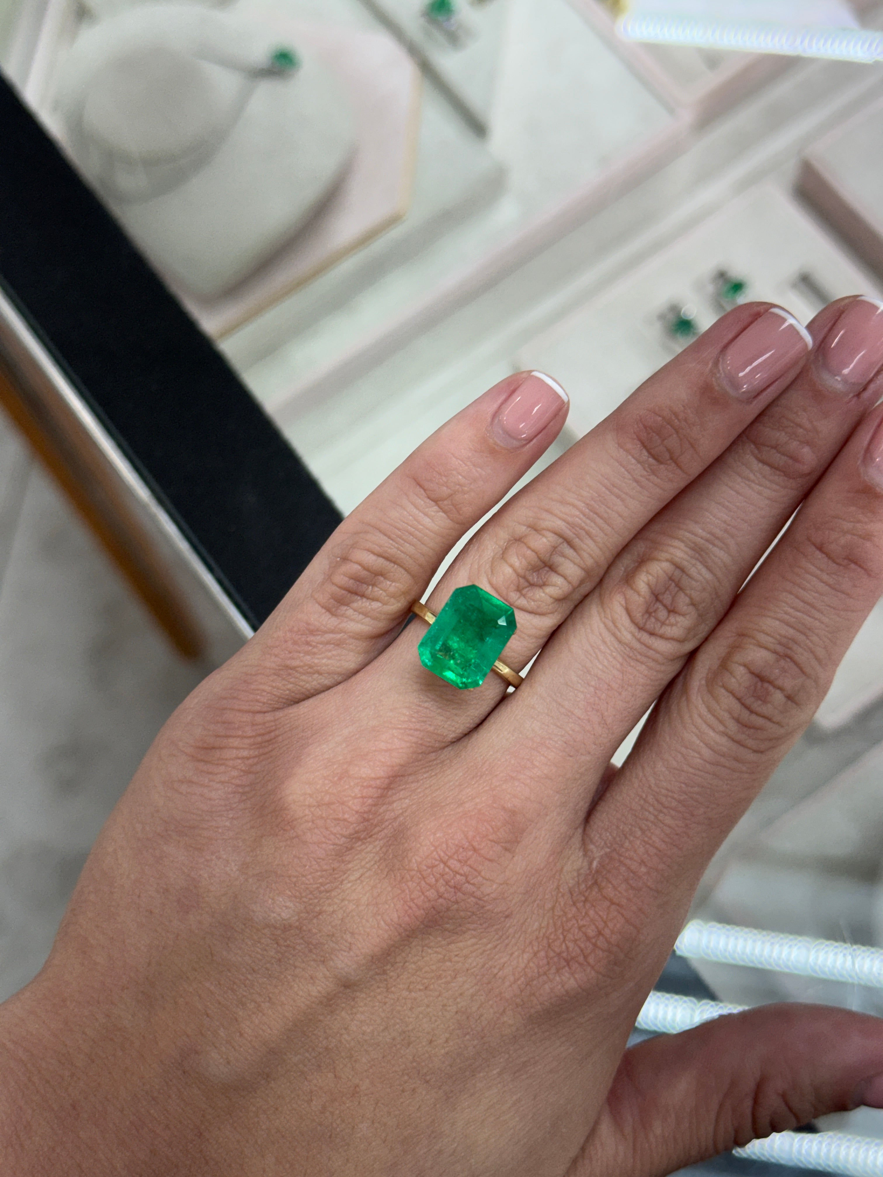 5.48 Carat 13.5x10.5 Colombian Emerald- Emerald Cut Gemstone
