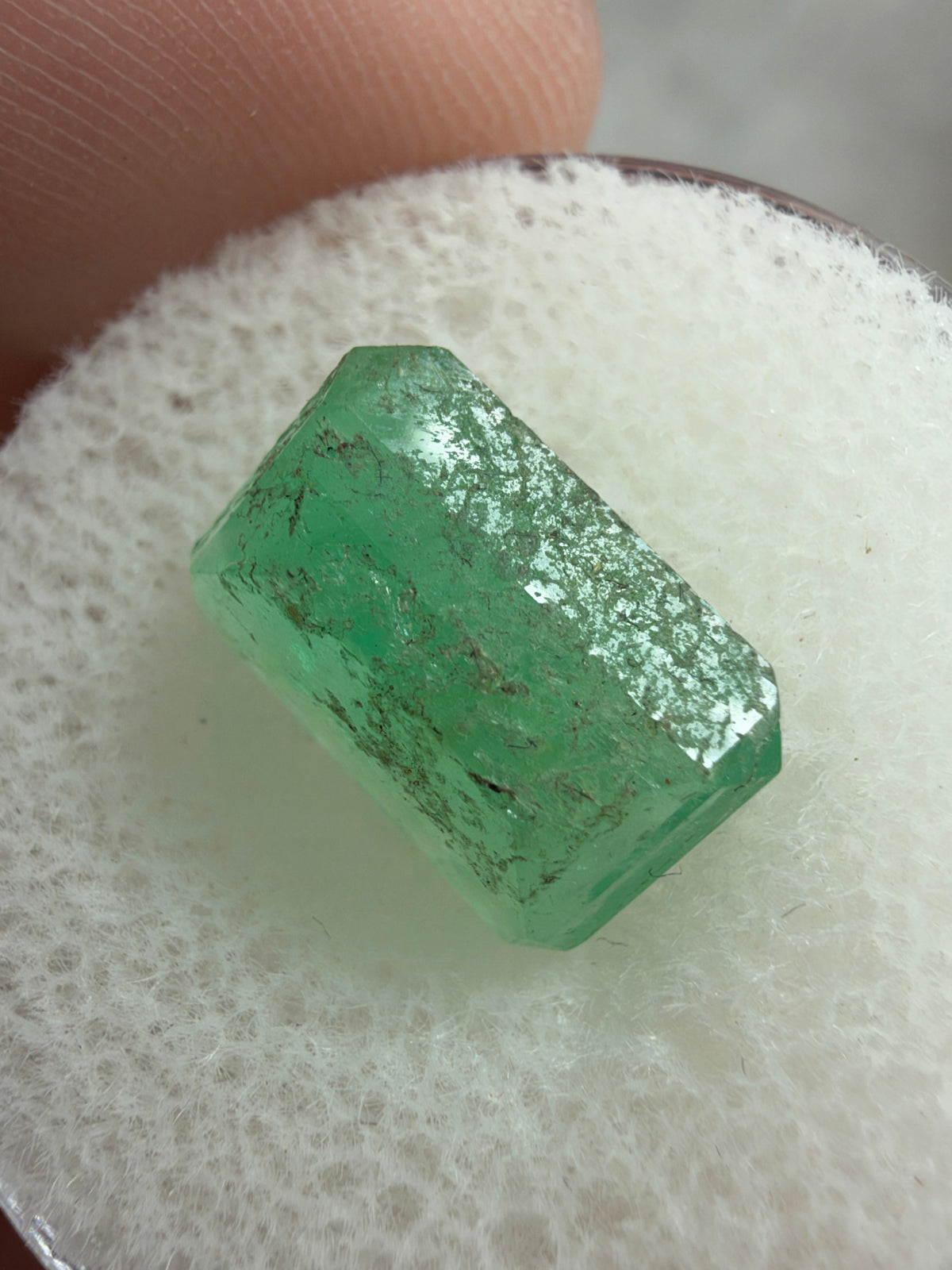 3.54 carat 11.8x8.3 Earthy Green Loose Colombian Emerald Cut