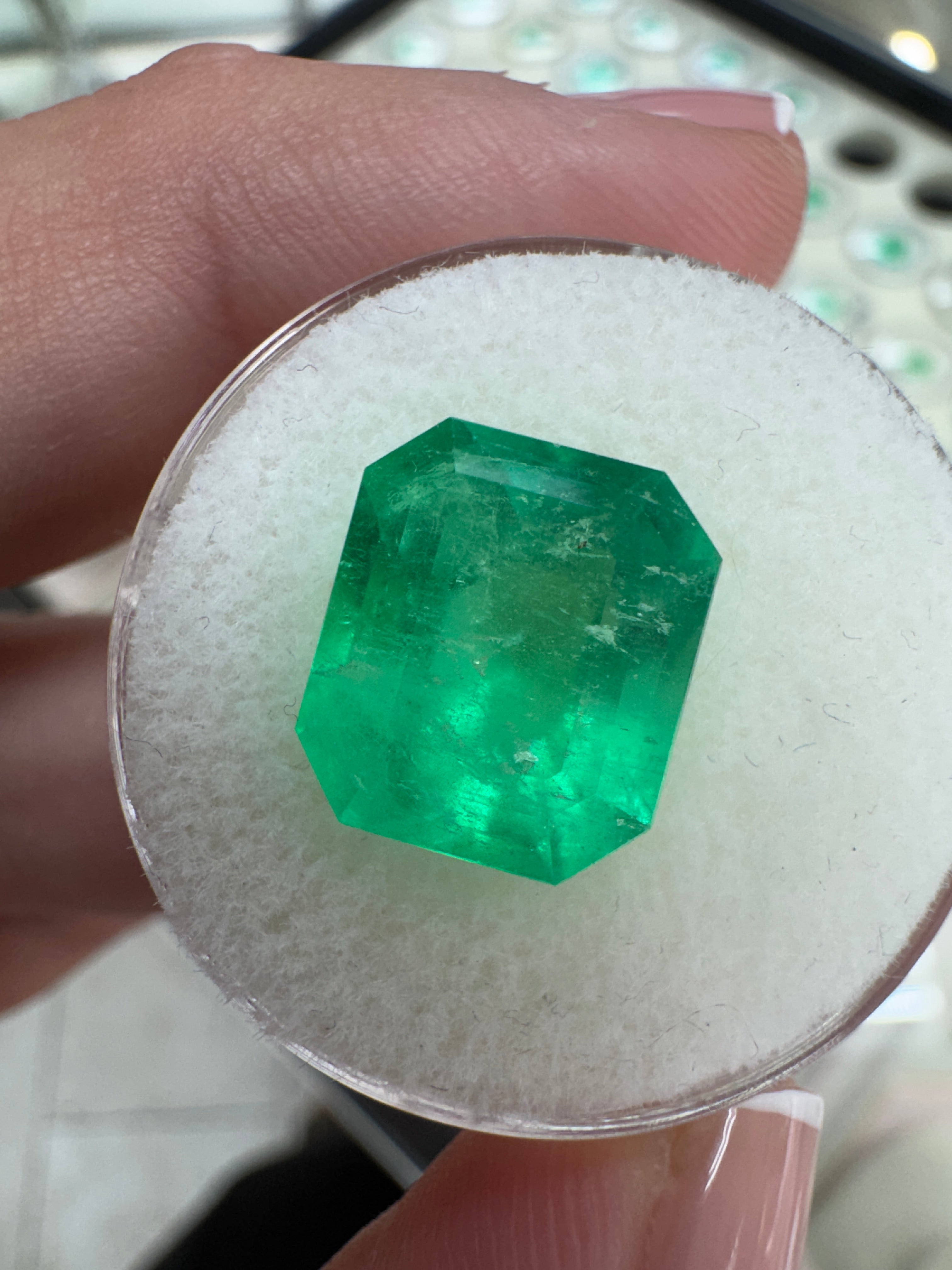 6.53 Carat 12x10.5 Natural Colombian Emerald-Classic Emerald Cut