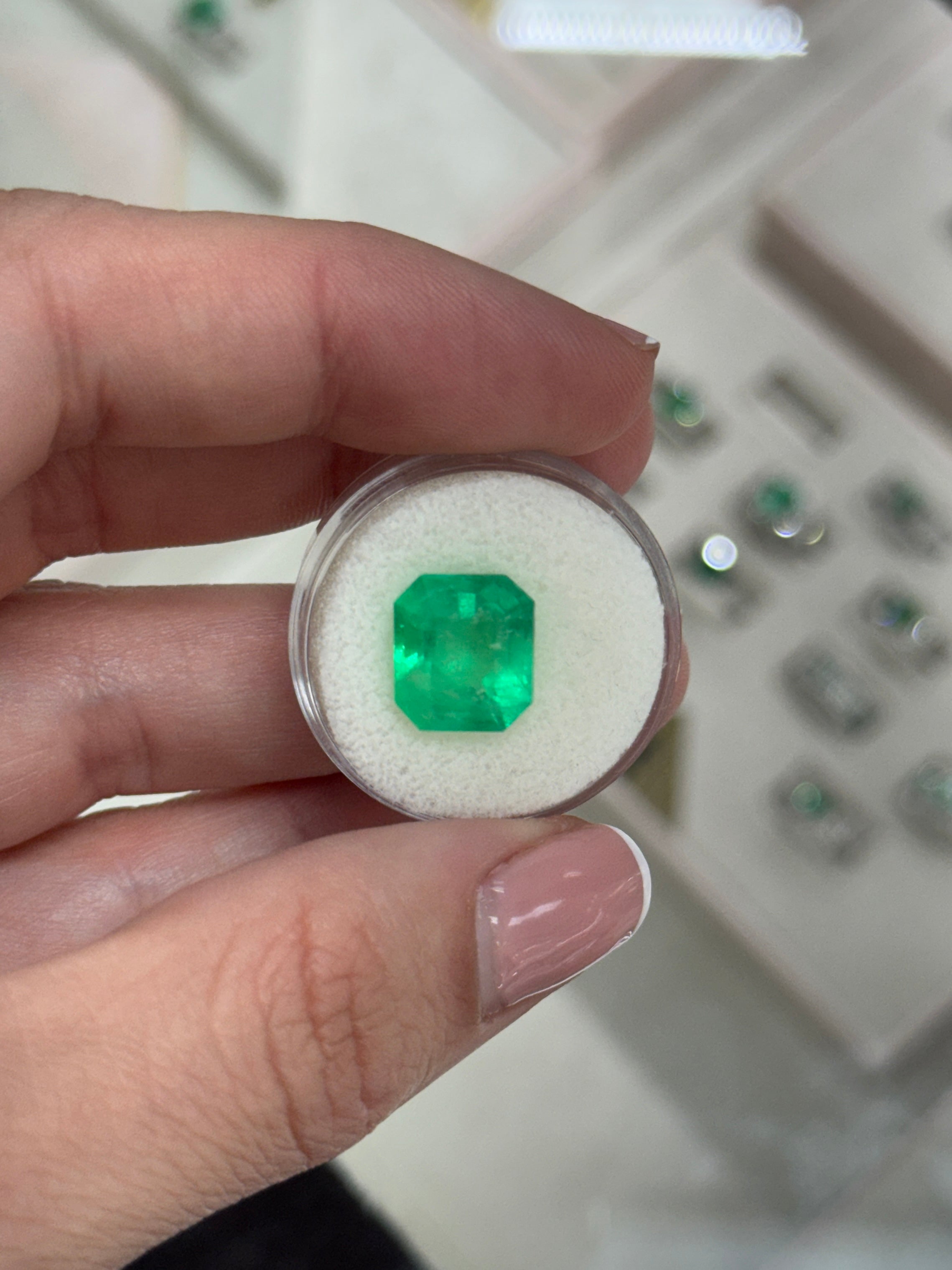 6.53 Carat 12x10.5 Natural Colombian Emerald-Classic Emerald Cut