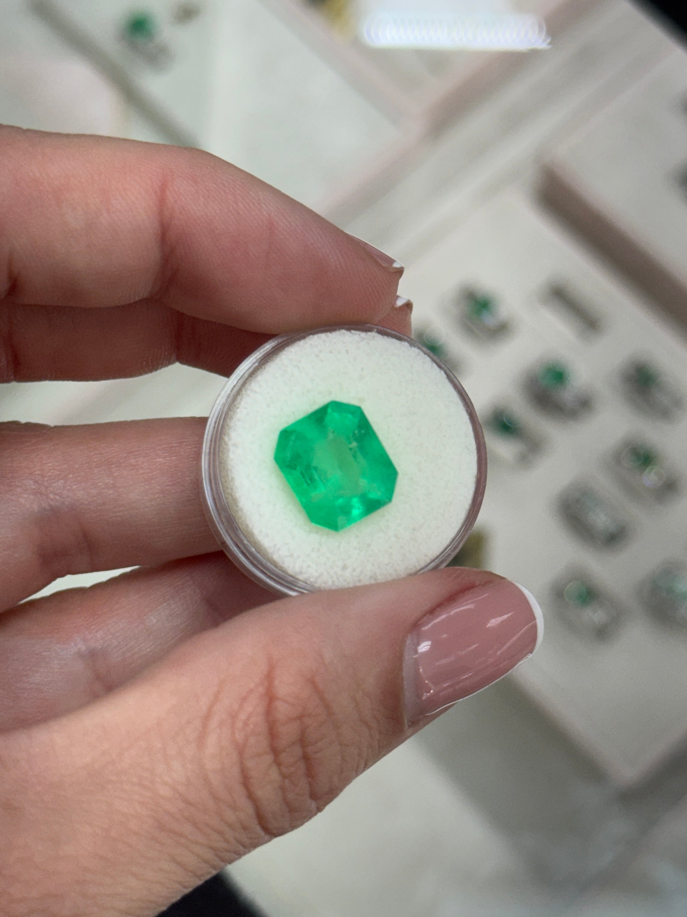 6.53 Carat 12x10.5 Natural Colombian Emerald-Classic Emerald Cut