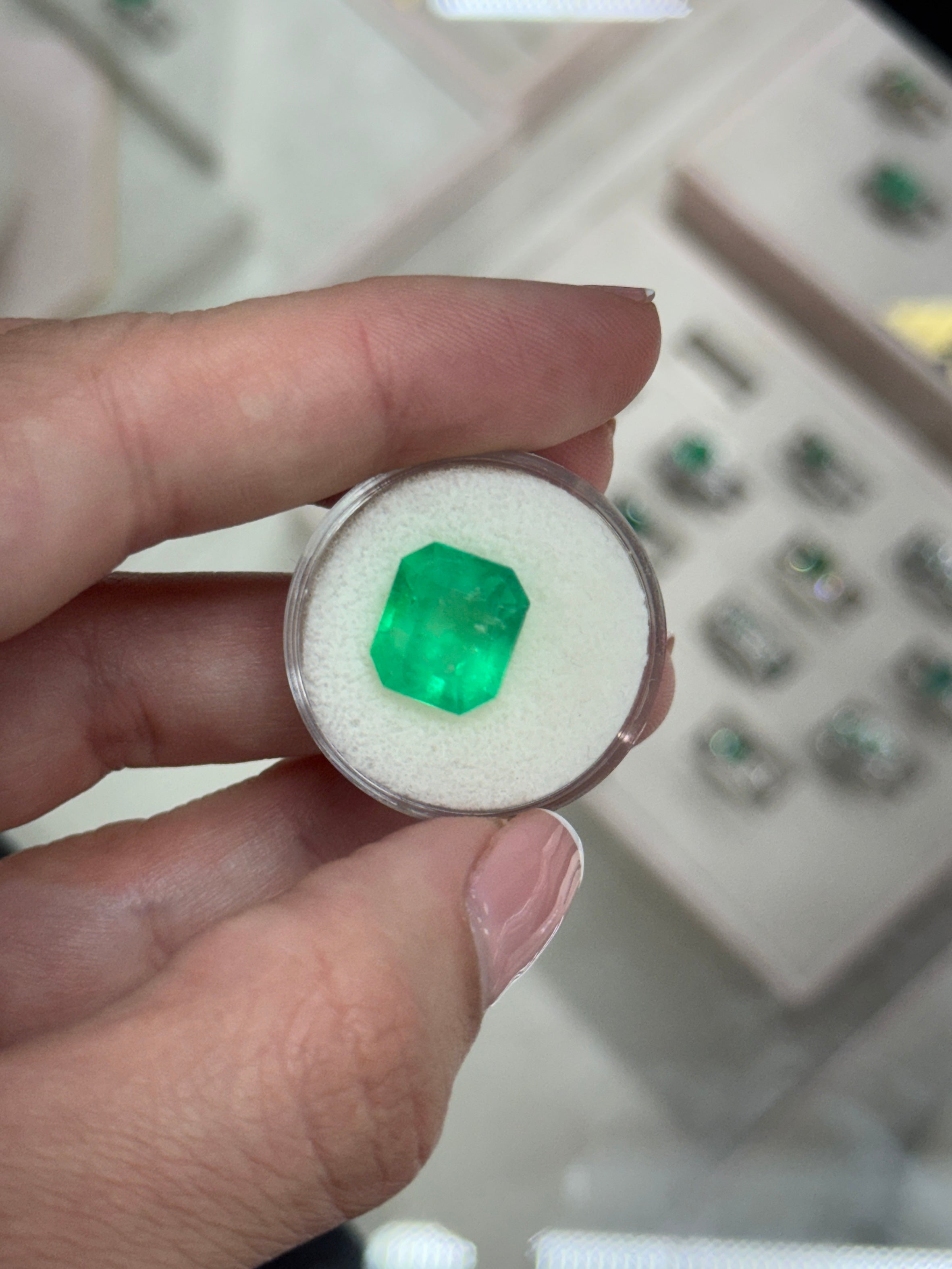 6.53 Carat 12x10.5 Natural Colombian Emerald-Classic Emerald Cut