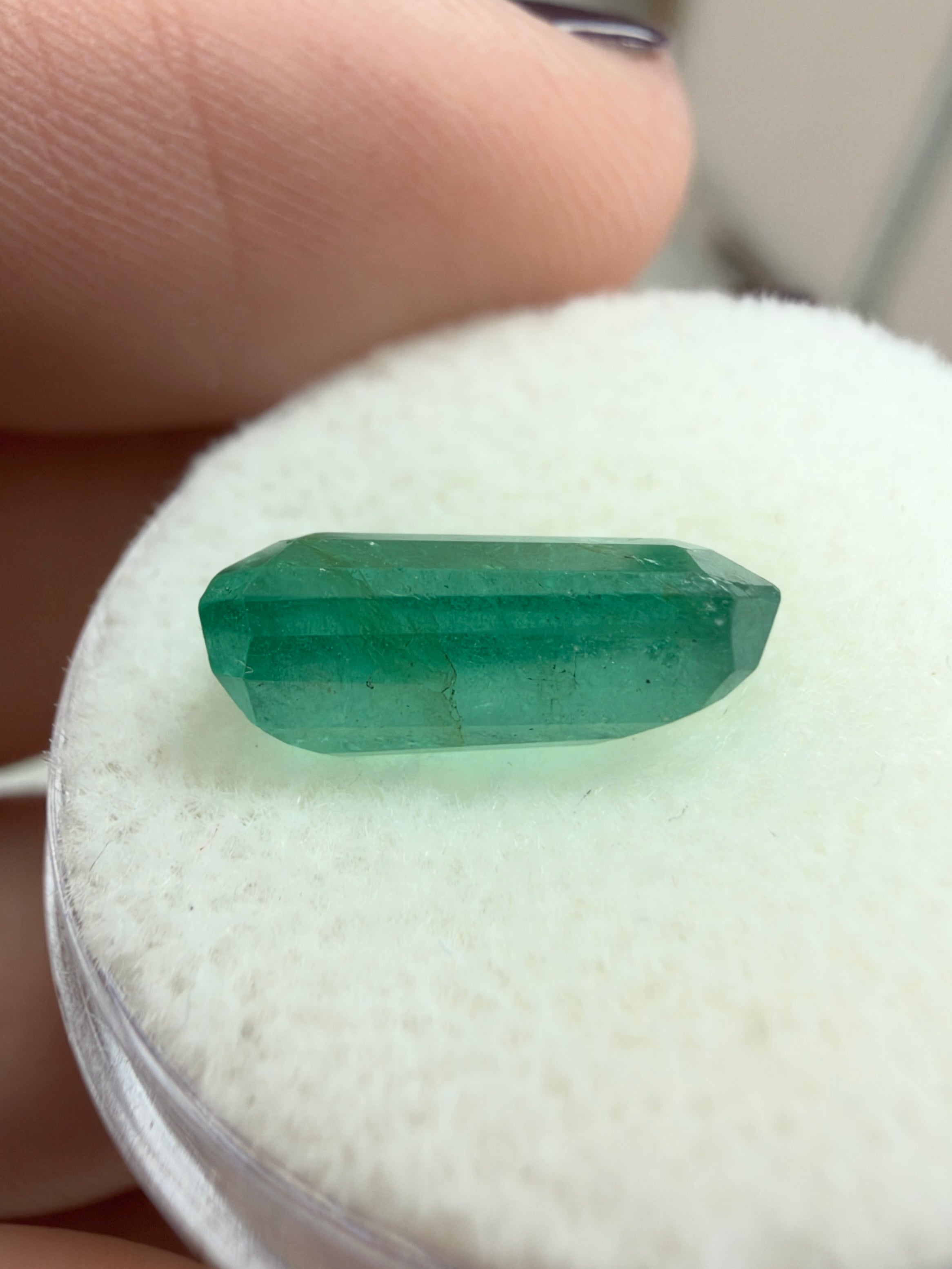 3.61 carat 12×8 Rectangle Meadow Bluish-Green Real Natural Loose Emerald