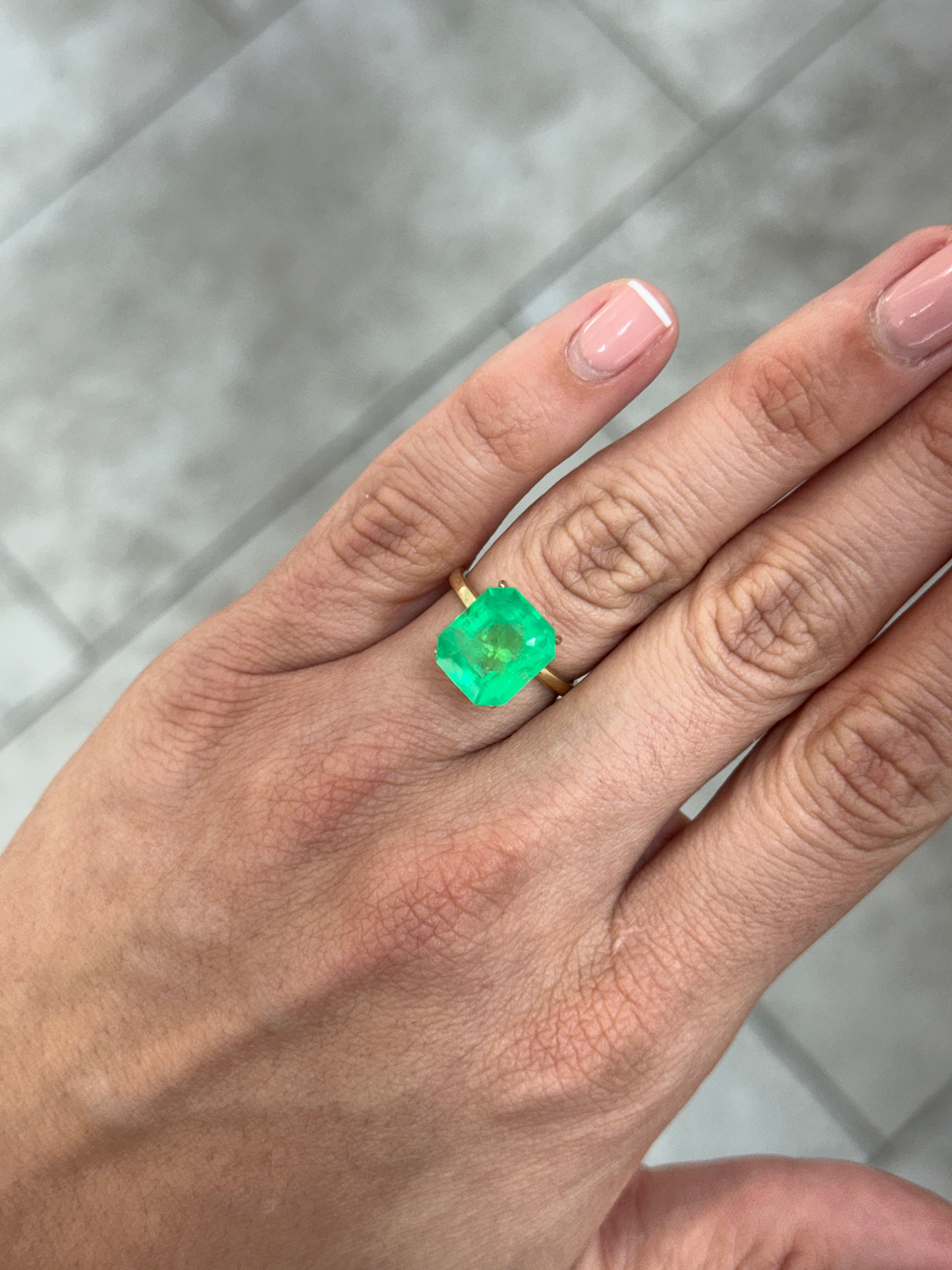 6.53 Carat 12x10.5 Natural Colombian Emerald-Classic Emerald Cut