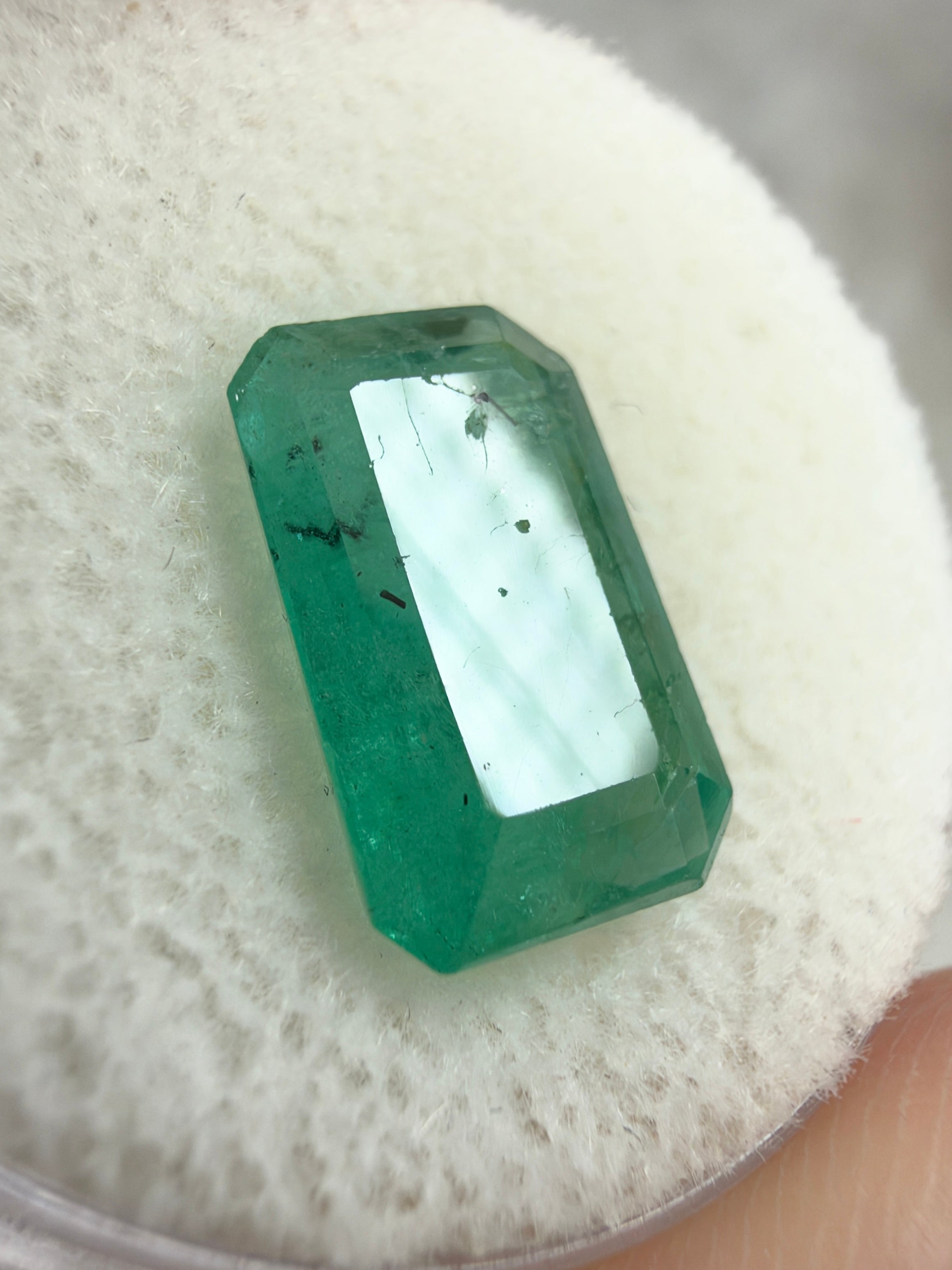 3.61 carat 12×8 Rectangle Meadow Bluish-Green Real Natural Loose Emerald