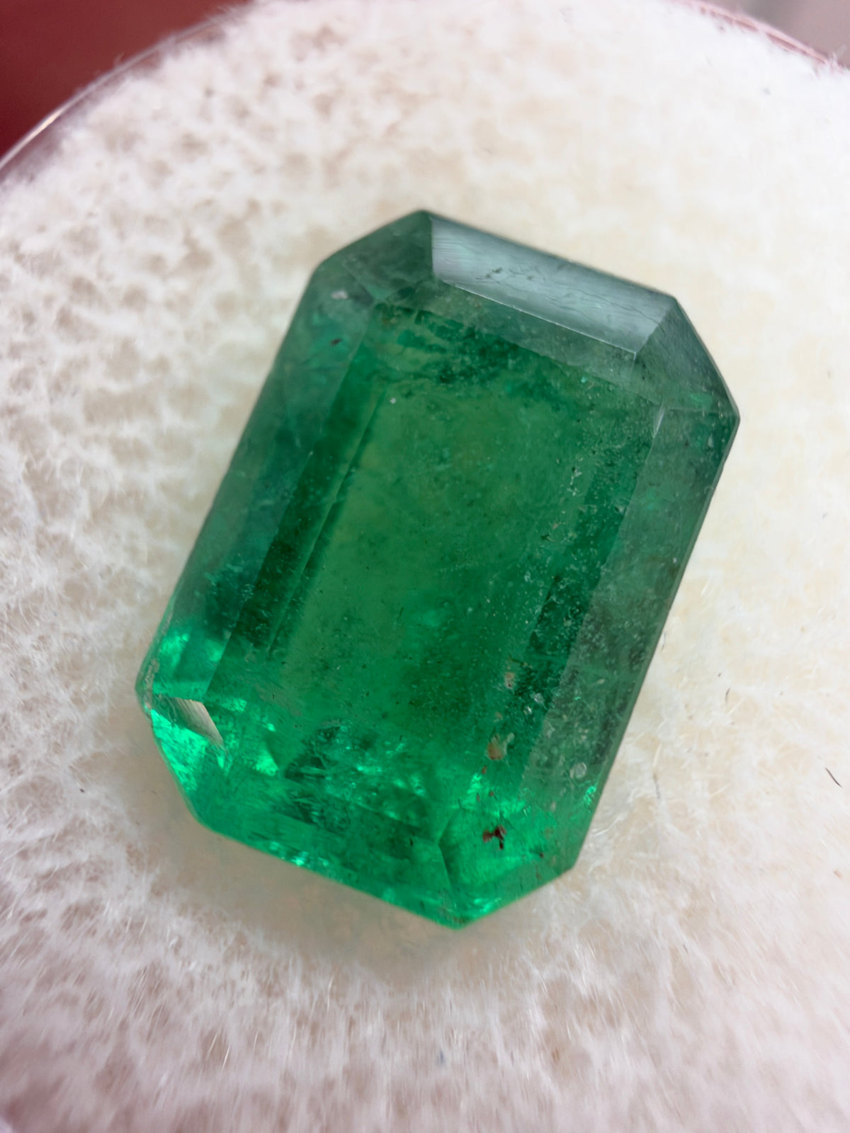 5.41 carat 12.5×8.8 Elongated Emerald Cut Zambian Emerald
