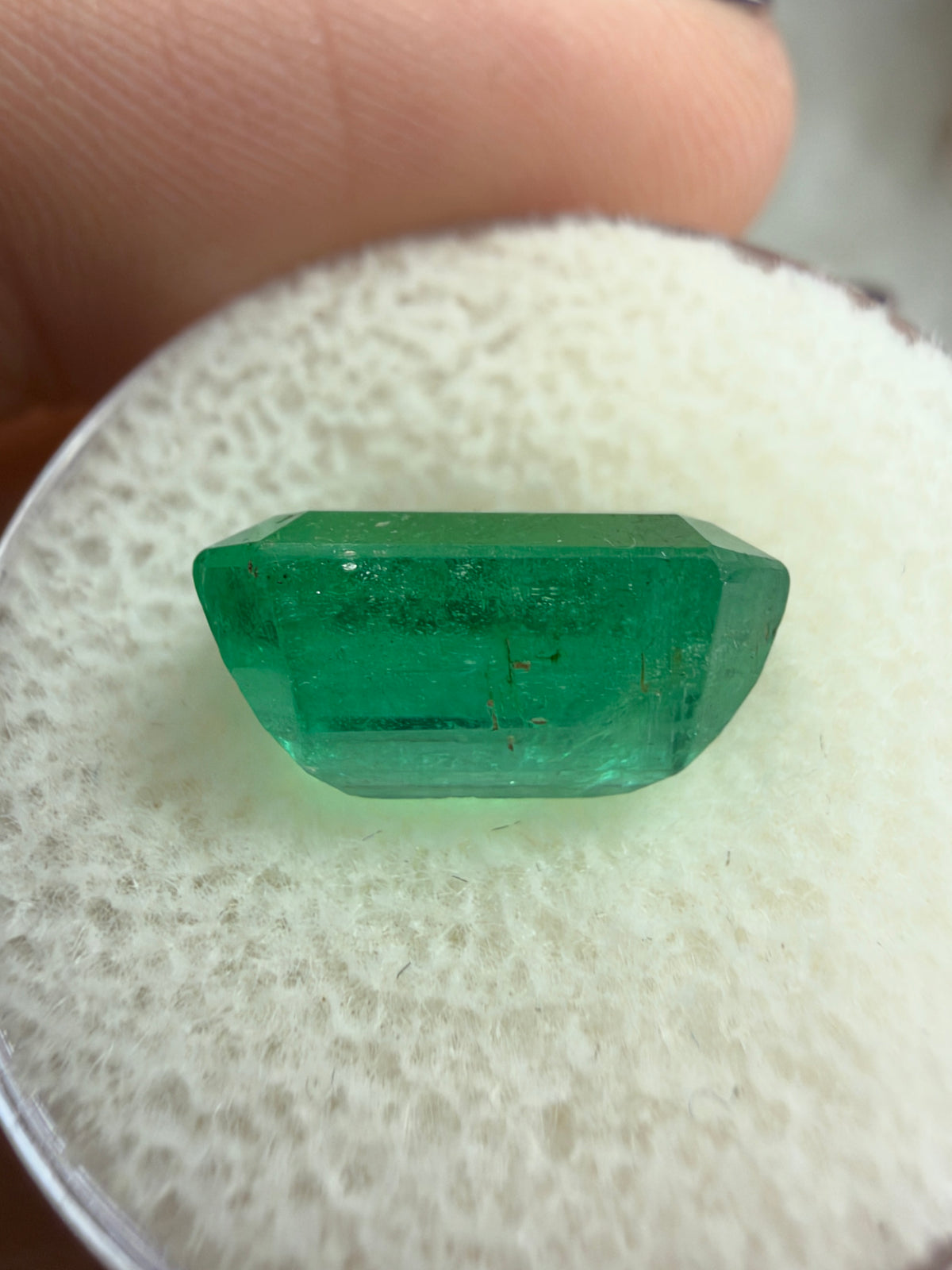 5.41 carat 12.5×8.8 Elongated Emerald Cut Zambian Emerald
