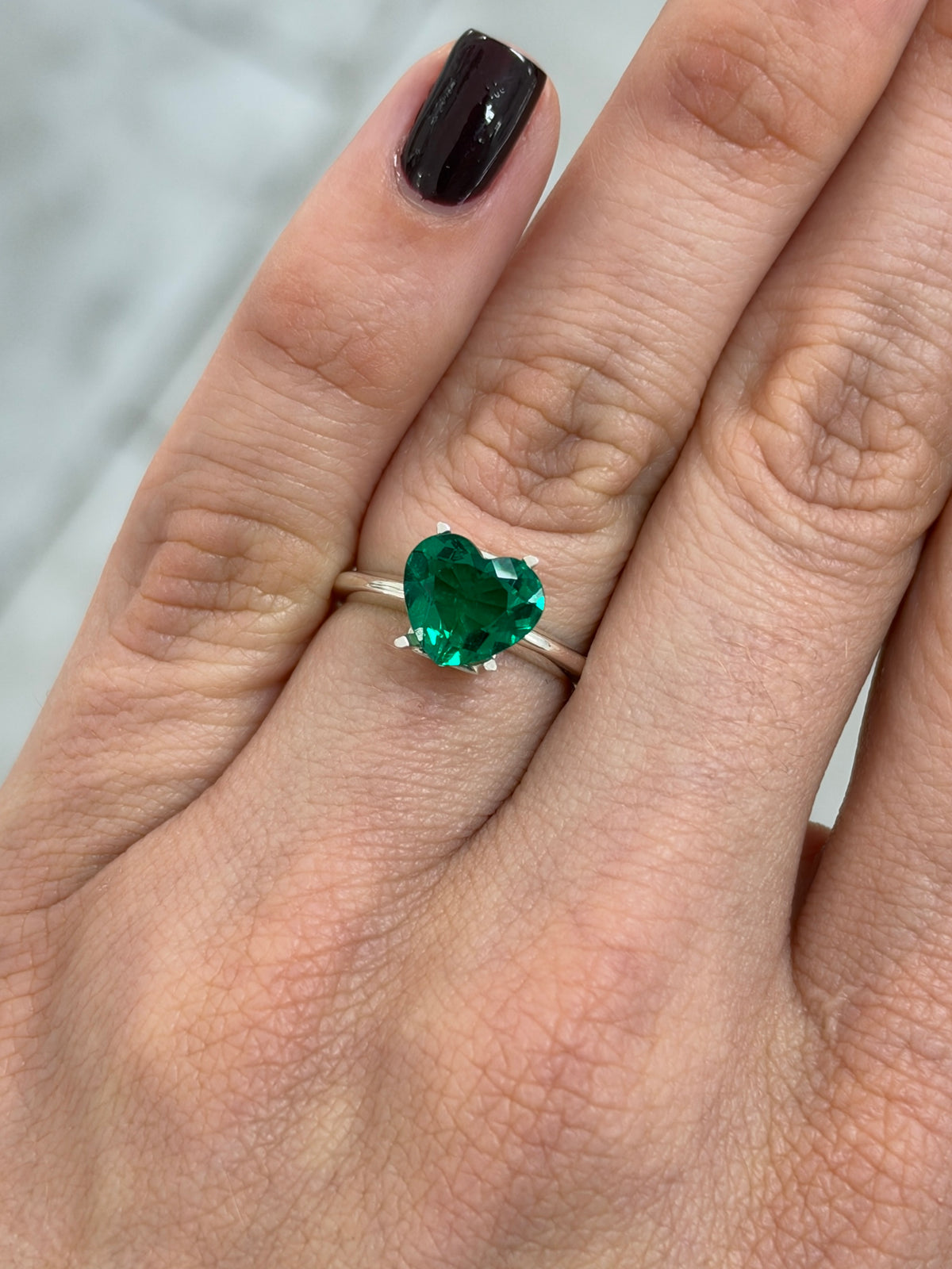 1.85 Carat 8.5x9.5 AAA+ Vivid Green Natural Loose Colombian Emerald-Heart Cut