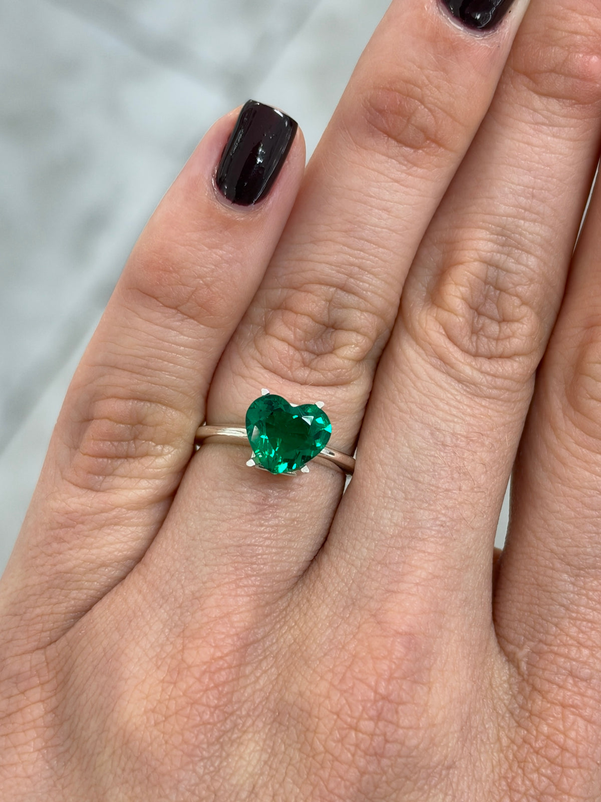 1.85 Carat 8.5x9.5 AAA+ Vivid Green Natural Loose Colombian Emerald-Heart Cut