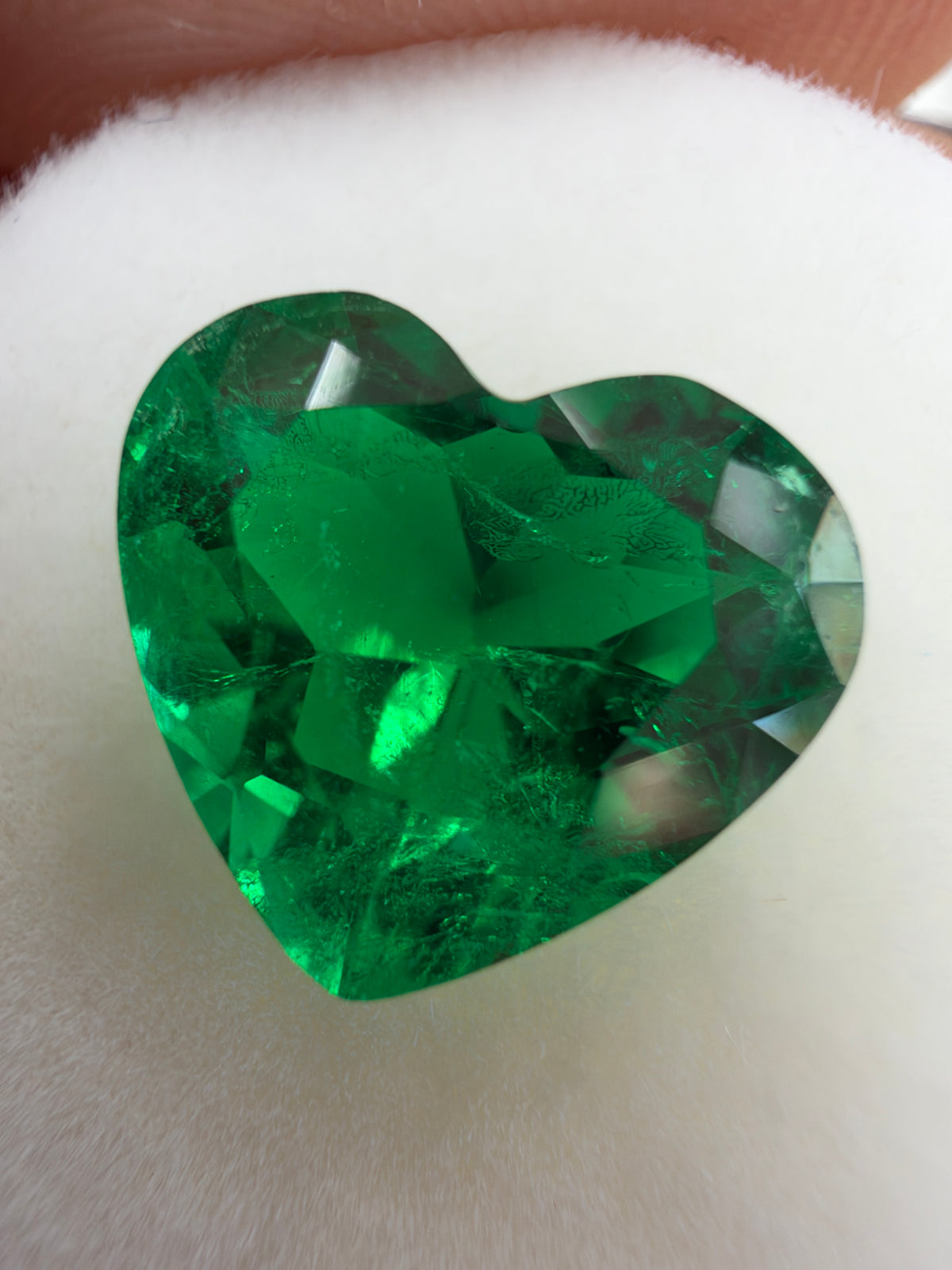 3.27 Carat 10x11 AAA+ Investment Grade Vivid Green Natural Loose Colombian Emerald-Heart Cut