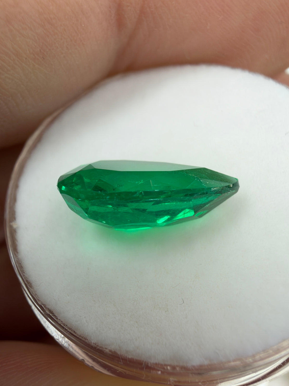 2.64 carat 12x8 Investment Grade Natural Loose Colombian Emerald-Pear Cut