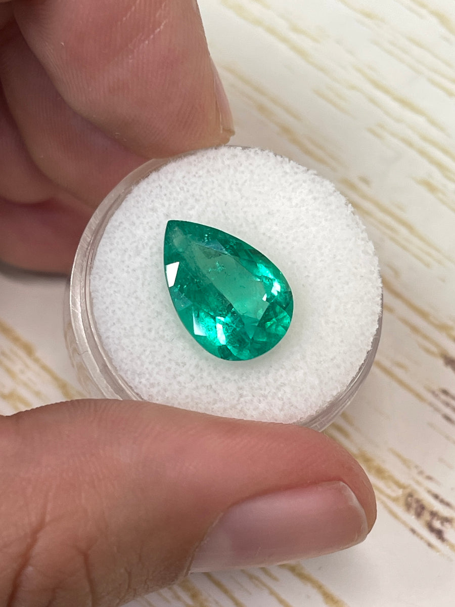 Pear-Cut AAA+ Green Colombian Emerald - 4.91 Carat Jewel