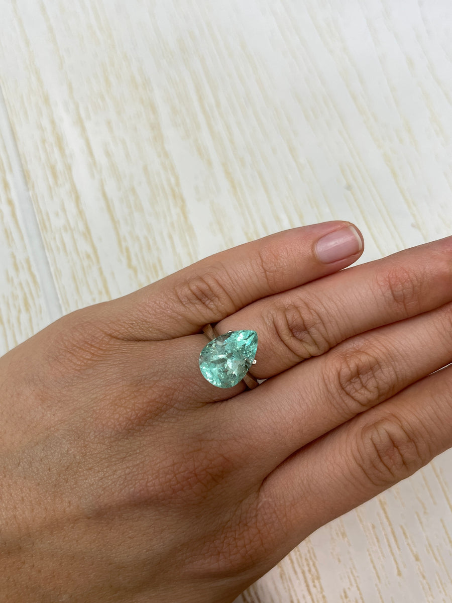 Gorgeous Loose Colombian Emerald: 7.92 Carat, 15.5x11 mm, Seafoam Green