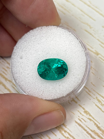Emerald Cut Yellowish Colombian Emerald - 3.01 Carat Loose Gemstone