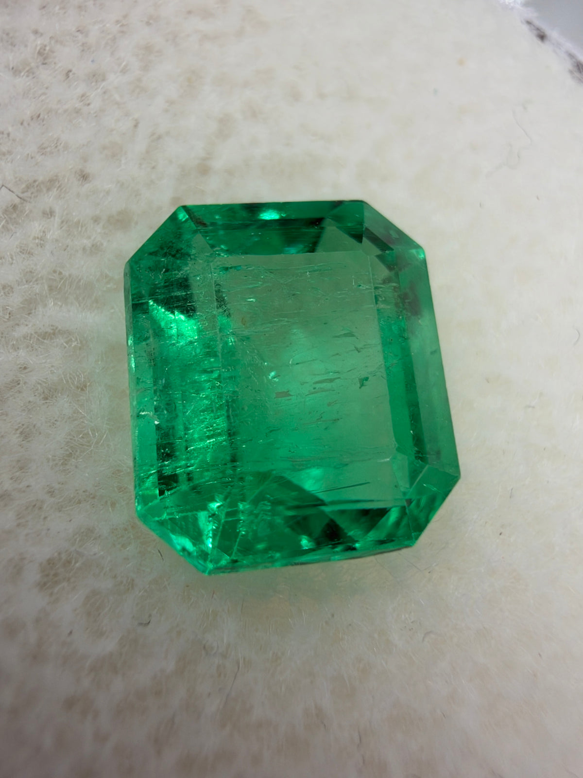 2.58 Carat 9x7.5 Crystalline Green Natural Loose Colombian Emerald- Emerald Cut