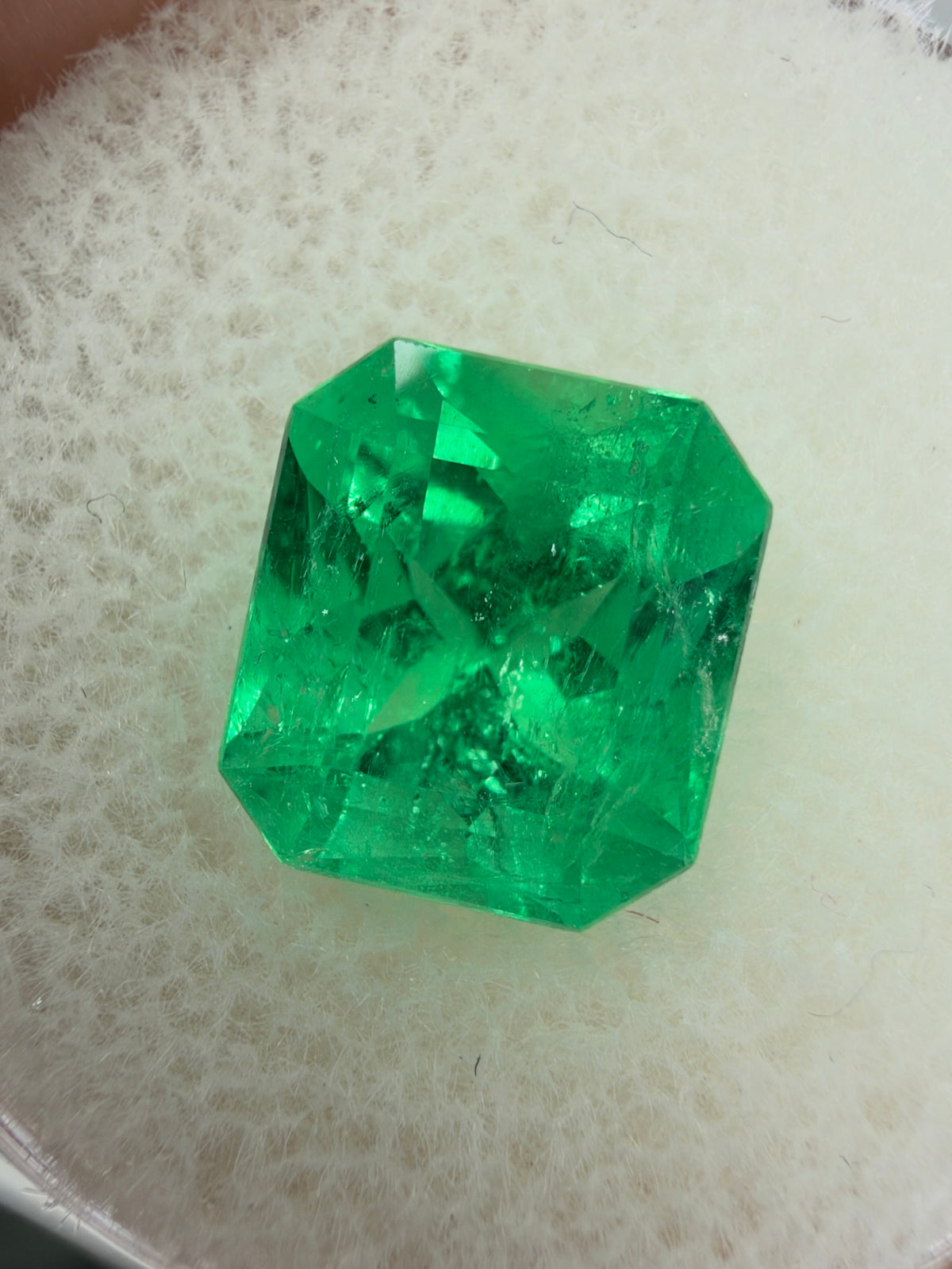 3.03 Carat Electric Yellowish Green Natural Loose Colombian Emerald- Chunky Emerald Cut