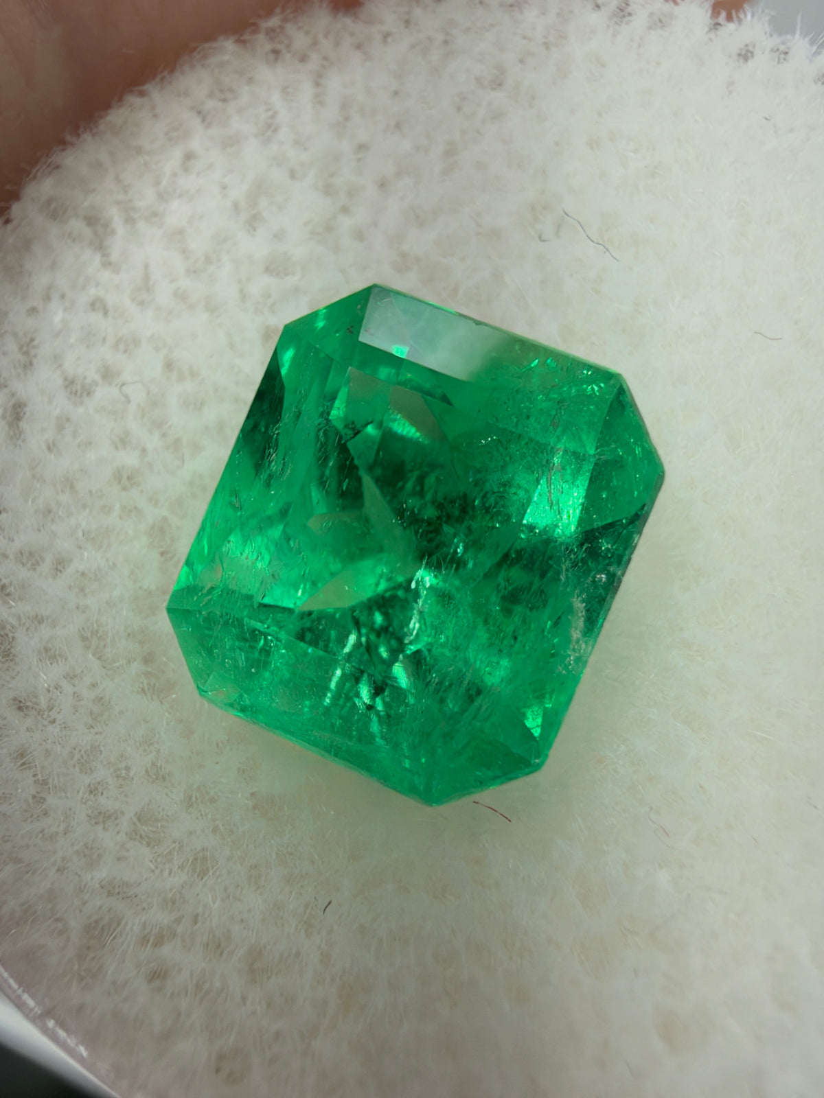 3.03 Carat Electric Yellowish Green Natural Loose Colombian Emerald- Chunky Emerald Cut