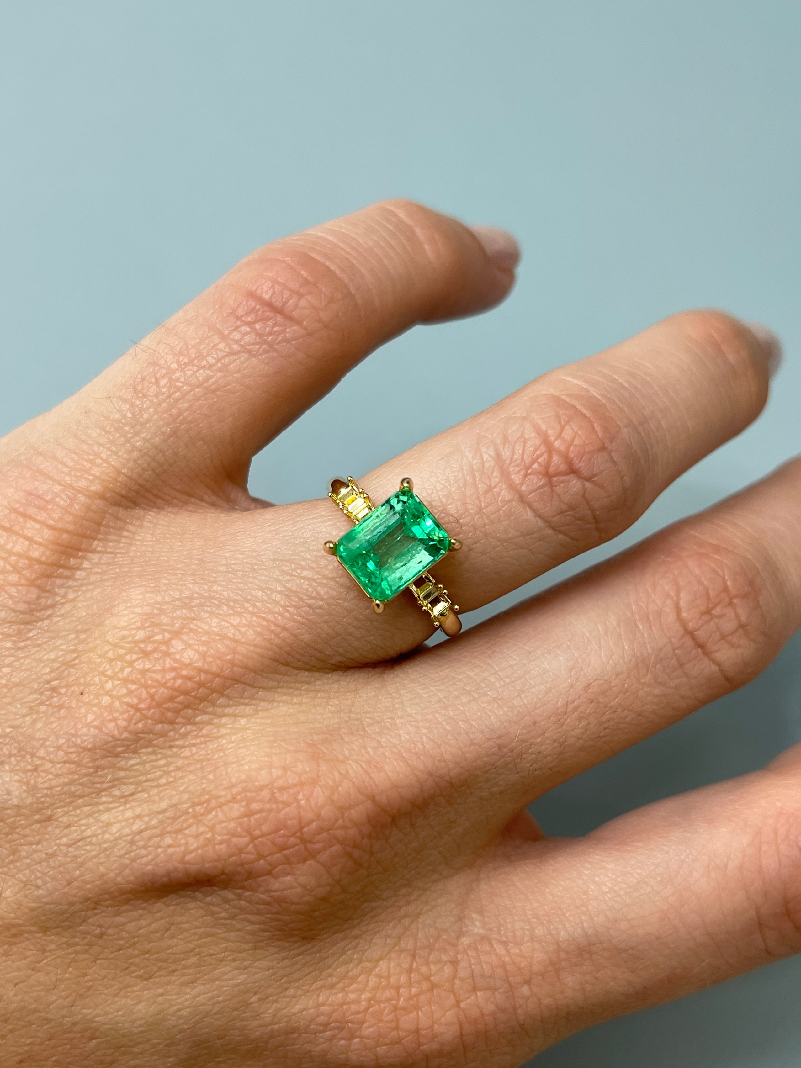 3.11 Carat 9.3x7.5 Classic Green Natural Loose Colombian Emerald- Emerald Cut - JR Colombian Emeralds