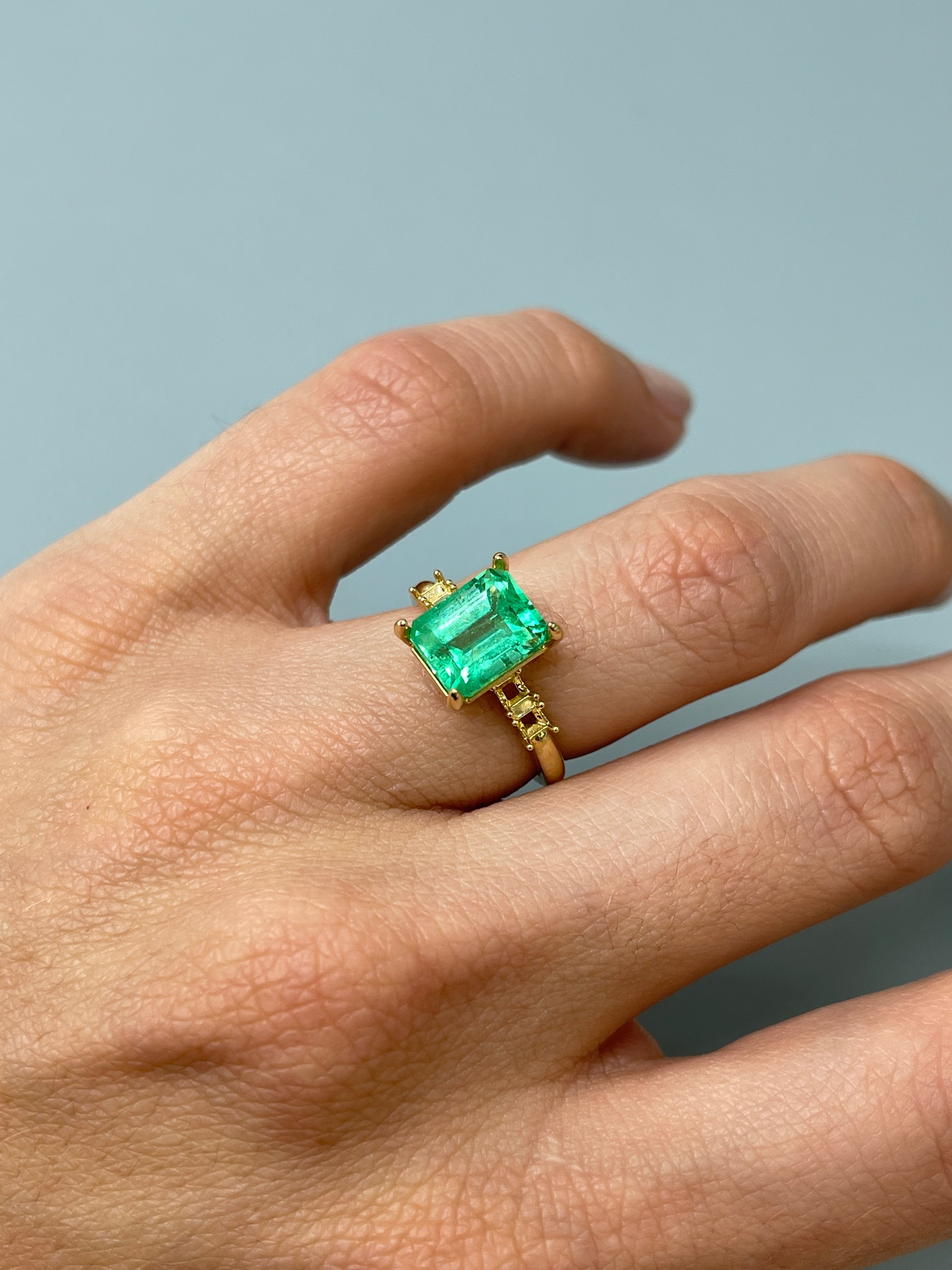 3.11 Carat 9.3x7.5 Classic Green Natural Loose Colombian Emerald- Emerald Cut - JR Colombian Emeralds