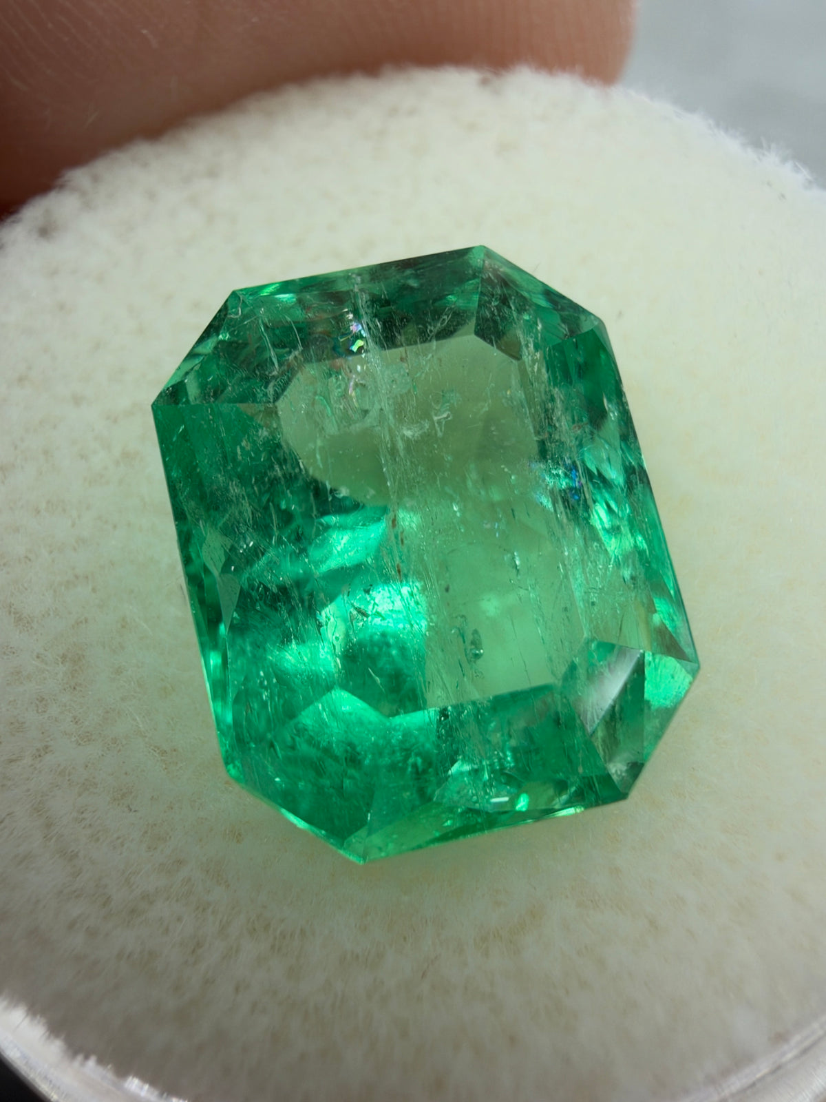 5.83 Carat 12x10 Vibrant Natural Loose Colombian Emerald-Classic Emerald Cut