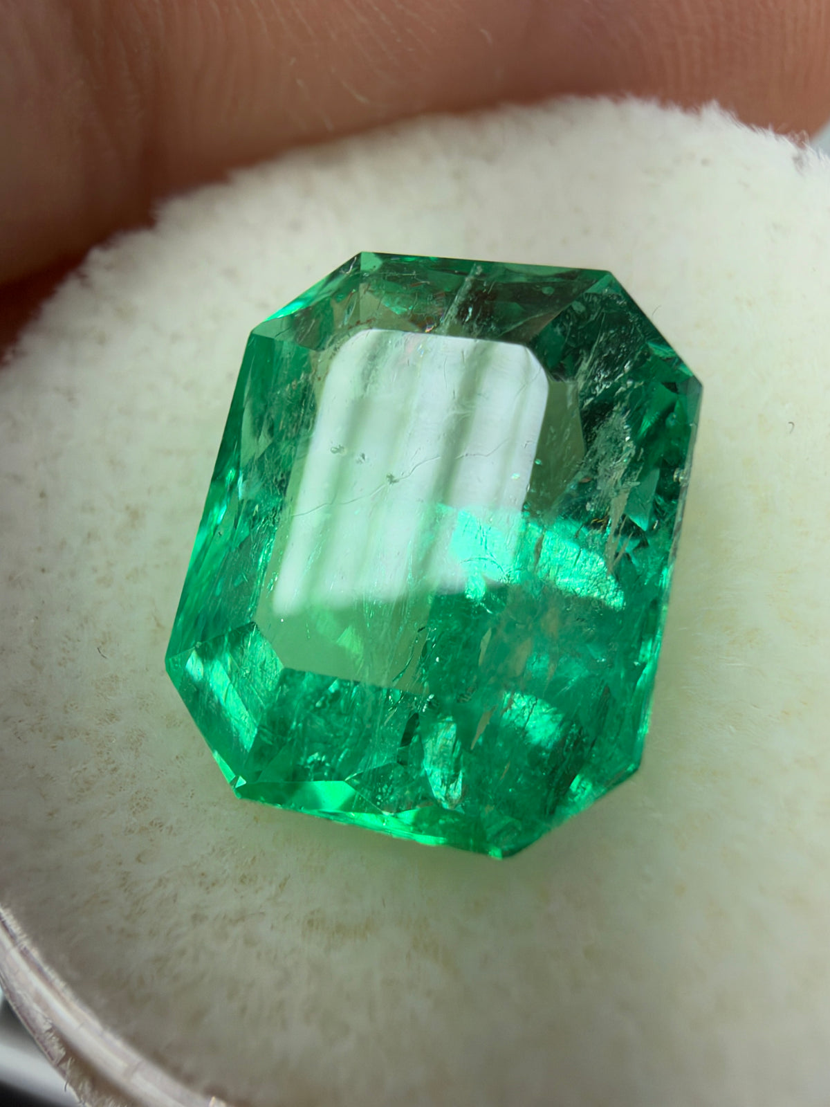 5.83 Carat 12x10 Vibrant Natural Loose Colombian Emerald-Classic Emerald Cut