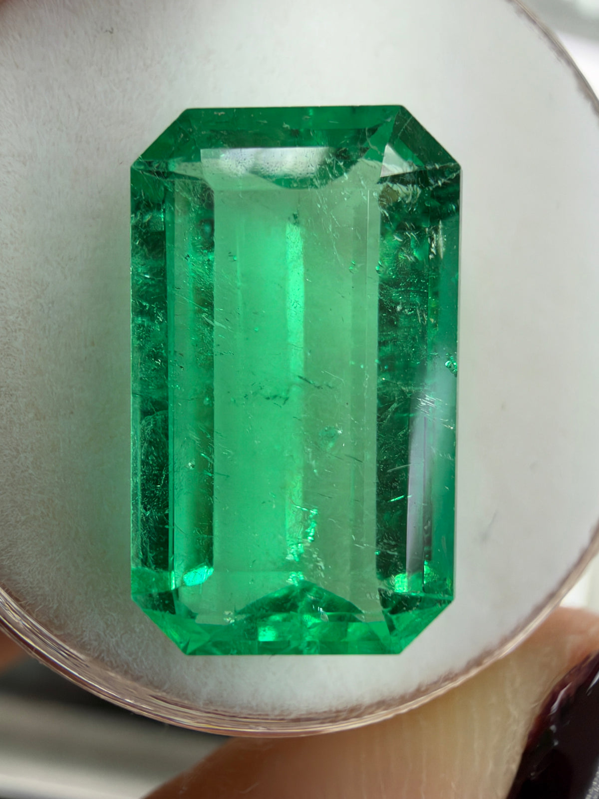 6.03 Carat 15x9 Hall Of Mirrors Yellowish Green Natural Loose Colombian Emerald-Elongated Emerald Cut