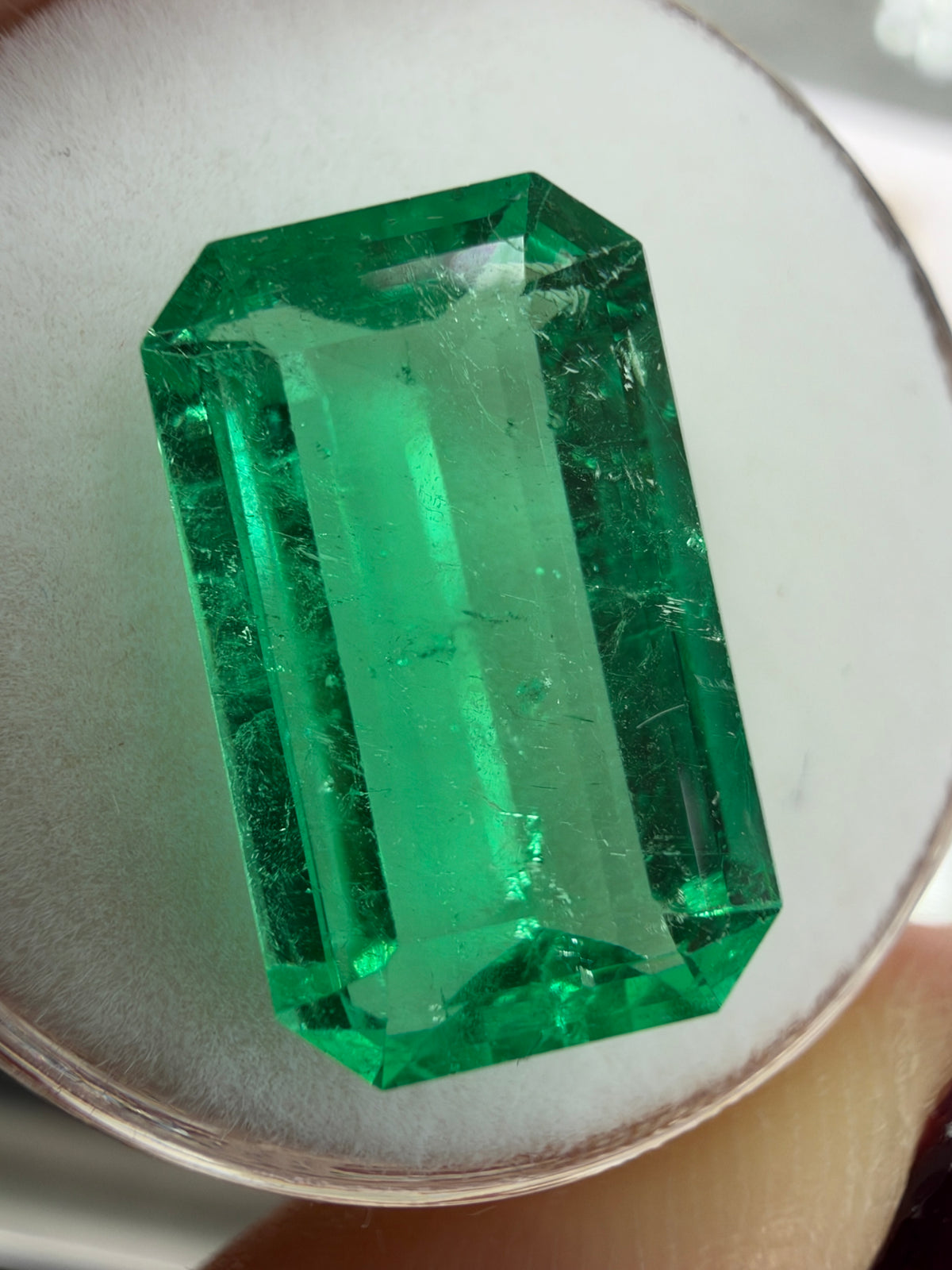 6.03 Carat 15x9 Hall Of Mirrors Yellowish Green Natural Loose Colombian Emerald-Elongated Emerald Cut