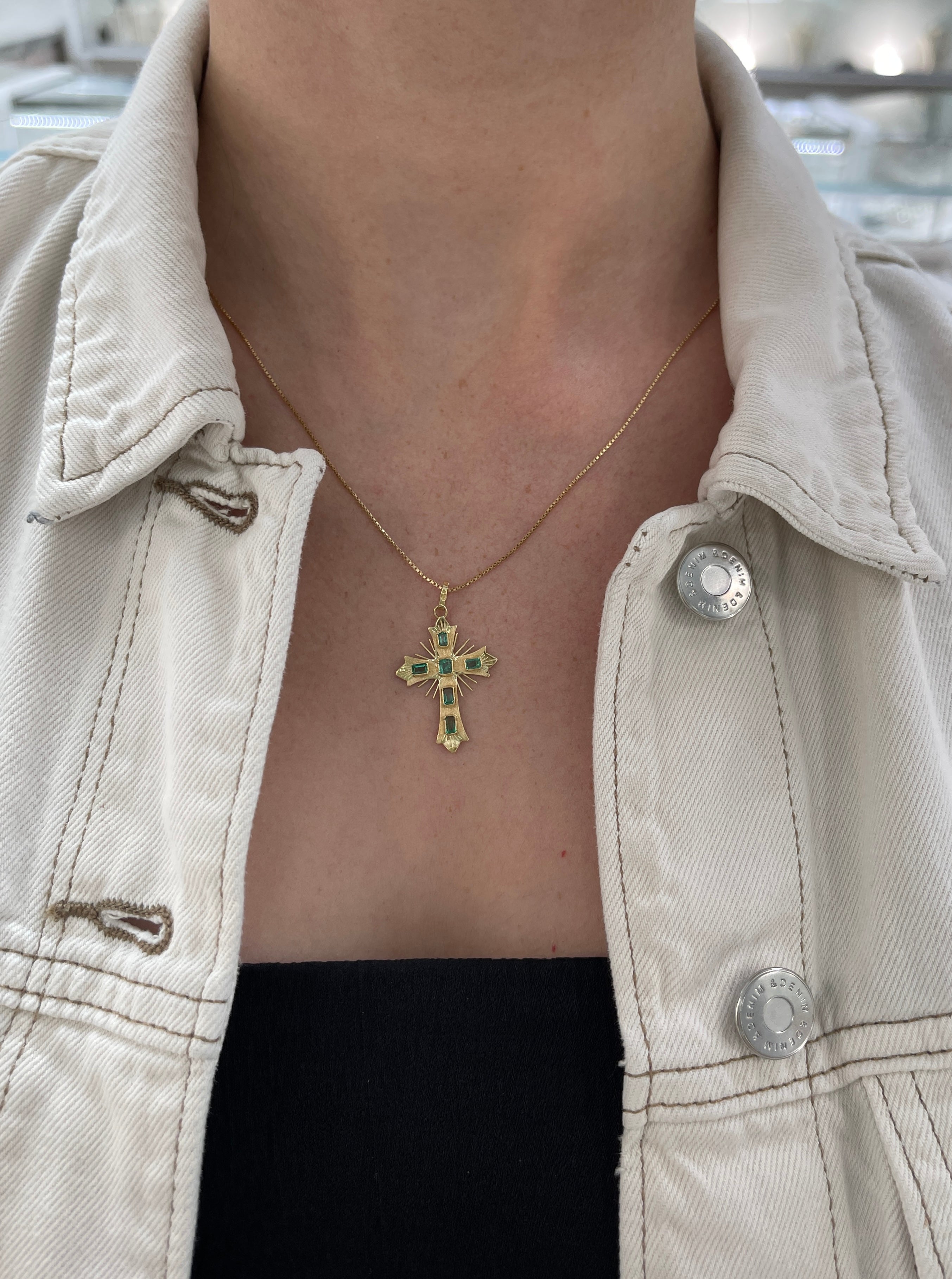 As seen on Instagram: Pre Columbian Inspired 18K Colombian Emerald Crosses