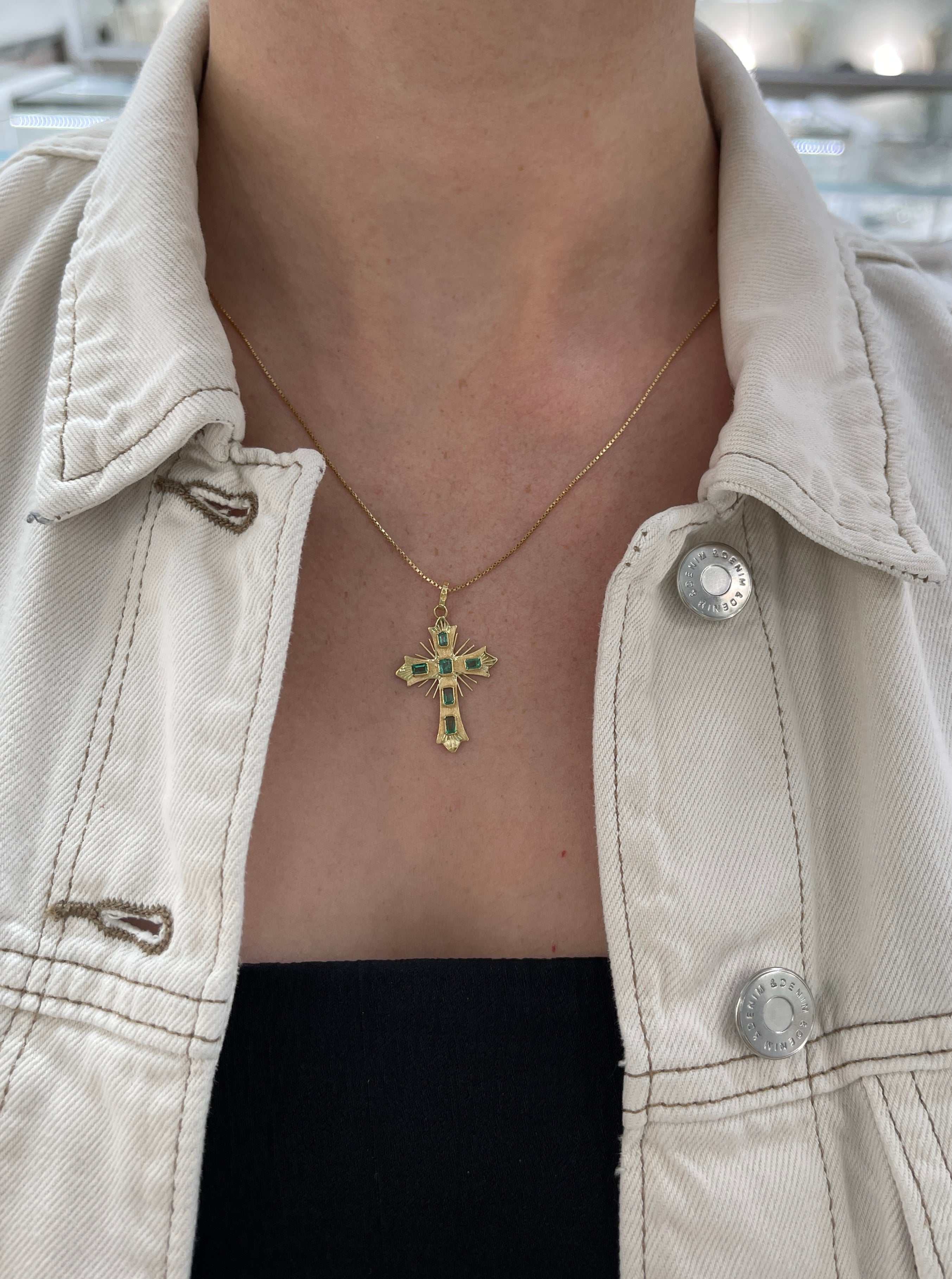 As seen on Instagram: Pre Columbian Inspired 18K Colombian Emerald Crosses - JR Colombian Emeralds